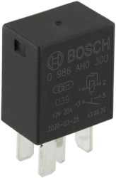 Bosch 0986AH0300 Mini-Relais 12V 20A, IP5K4, Betriebstemperatur von -40° bis 85°, Schließer-Relais, 4 Pins Angebot bei HelloDeals