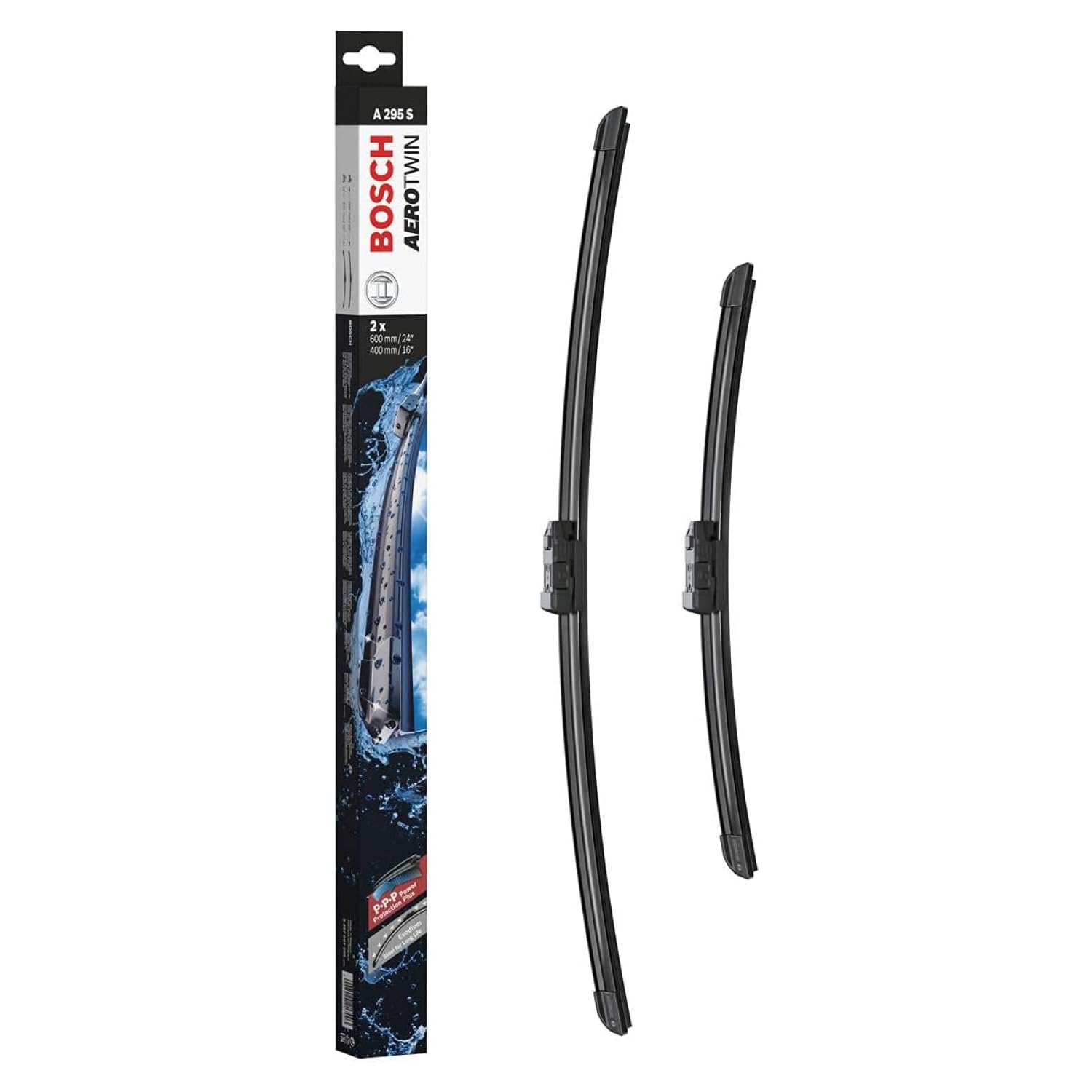 Bosch Aerotwin A295S Front-Scheibenwischer - Set mit 2 Ersatz-Scheibenwischern und vormontiertem Adapter - 2 Wischblätter, 600 mm und 400 mm Scheibenwischer A295S Angebot bei HelloDeals
