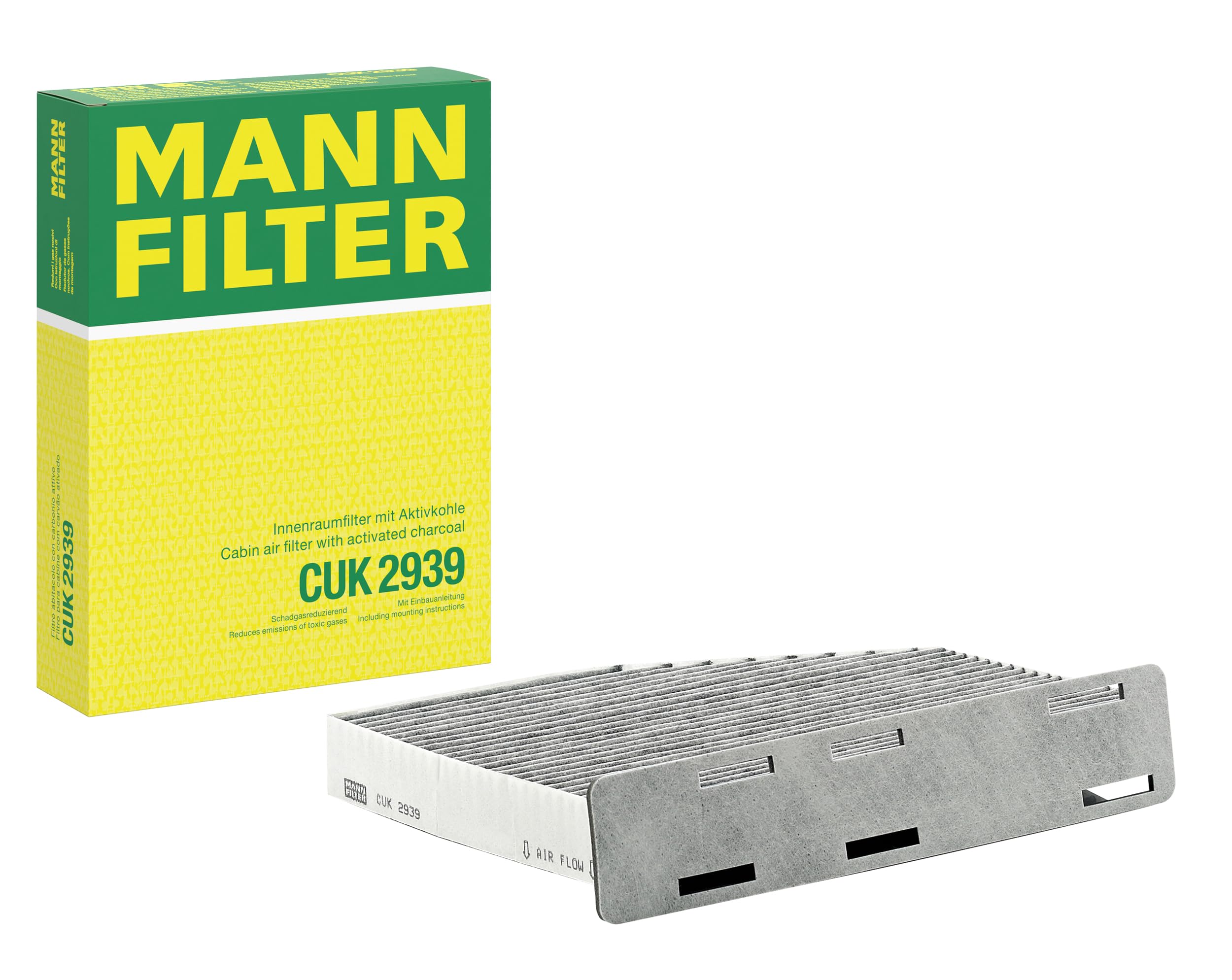 MANN-FILTER CUK 2939 Innenraumfilter - Aktivkohle-Pollenfilter, Audi, Seat, Skoda, VW CUK Single Angebot bei HelloDeals