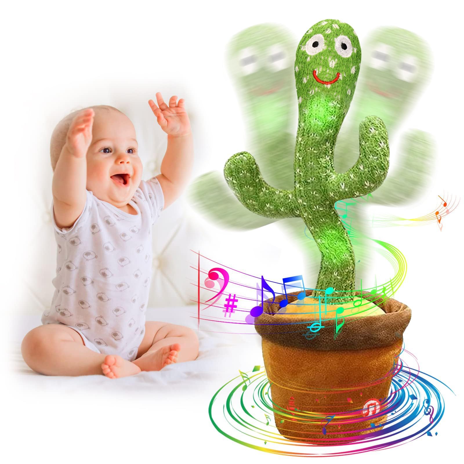 seOSTO Sprechender Tanzender Kaktus Plüschtier, Dancing Cactus Toy, Elektronischer Plüschpuppengeschenke für Internationale Kindertagsgeschenke Sprechender Kaktus Angebot bei HelloDeals