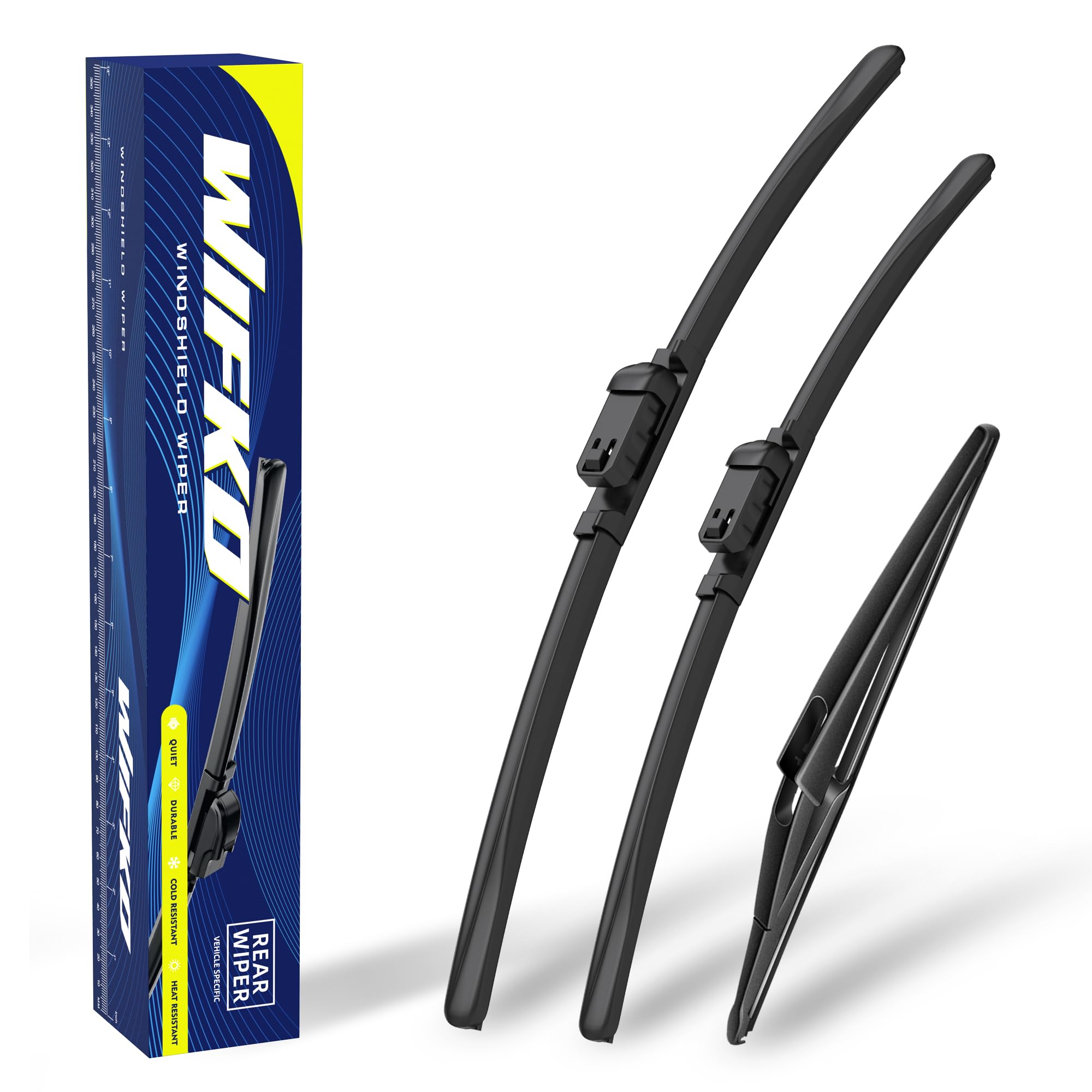 Wifko Scheibenwischer Kompatibel für Peugeot 2008 A94 MK1 2013-2018, Wischerblätter Vorne + Hinten, Set Frontscheibenwischer und heckscheibenwischer, Auto Scheibenwischer Zubehör Angebot bei HelloDeals