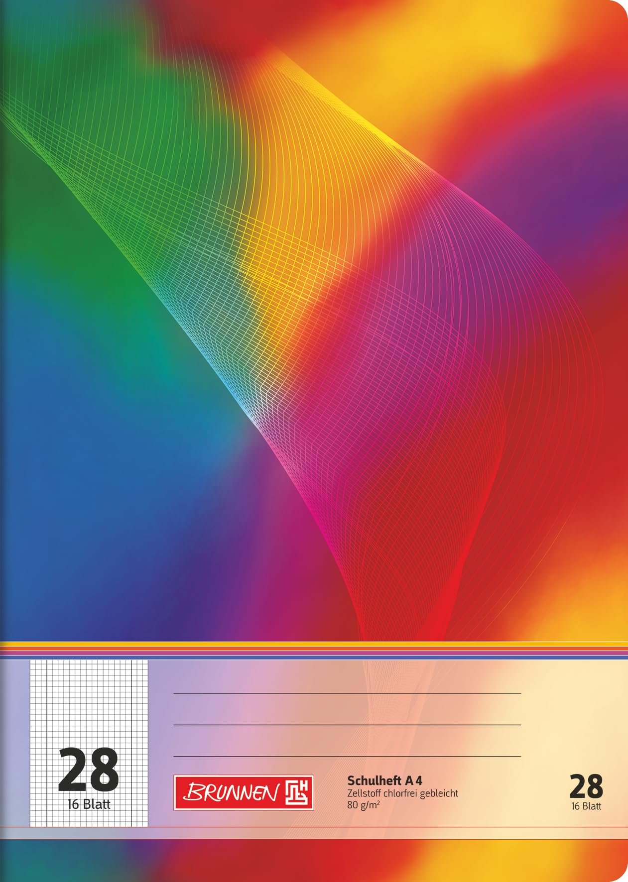 BRUNNEN Schulheft | A4, Lineatur 28, 16 Blatt, mehrfarbig A4 16 Blatt Angebot bei HelloDeals