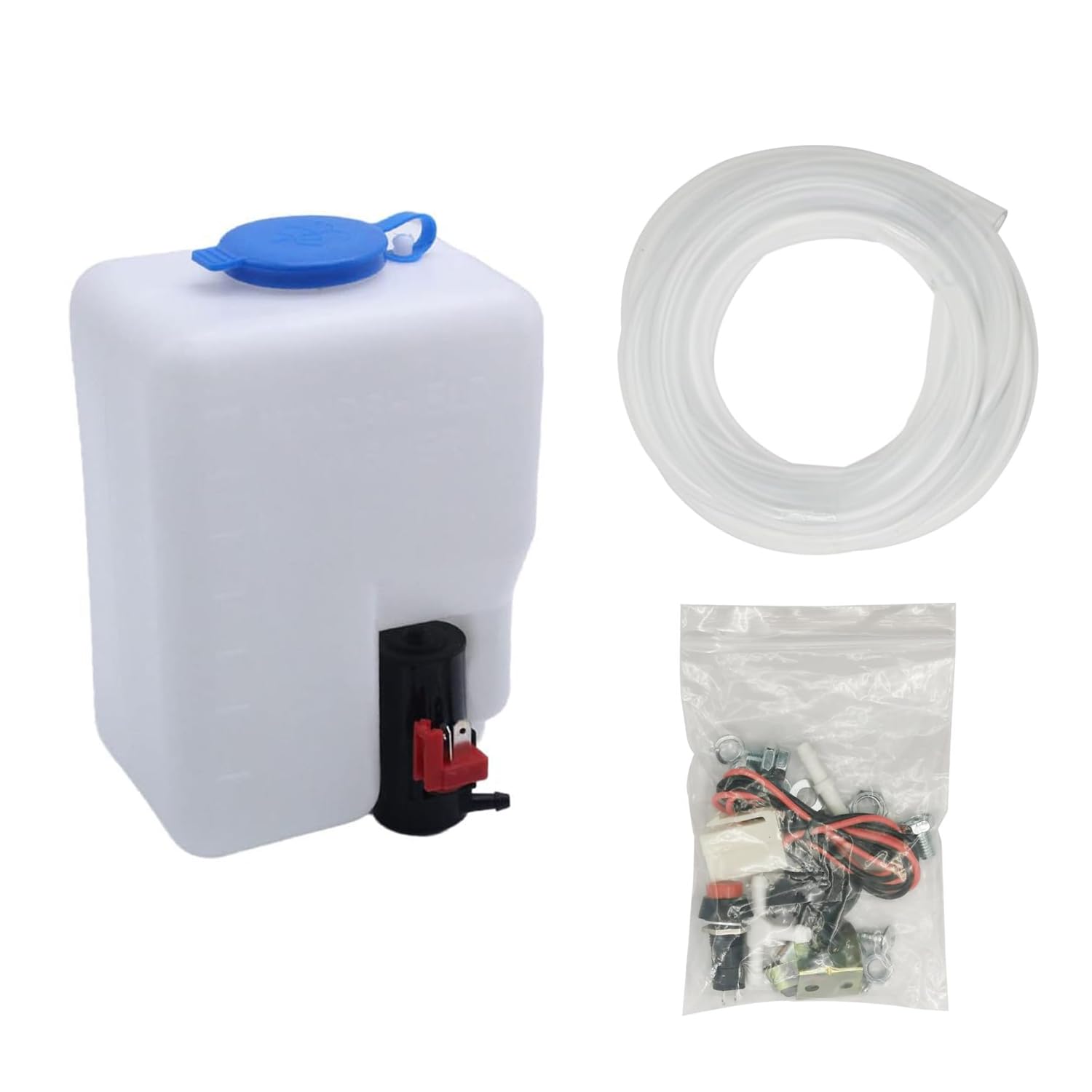 Universal Auto Scheibenwaschanlage Pumpe Kit Scheibenwaschanlage Pumpe Reservoir Kit 12V Angebot bei HelloDeals
