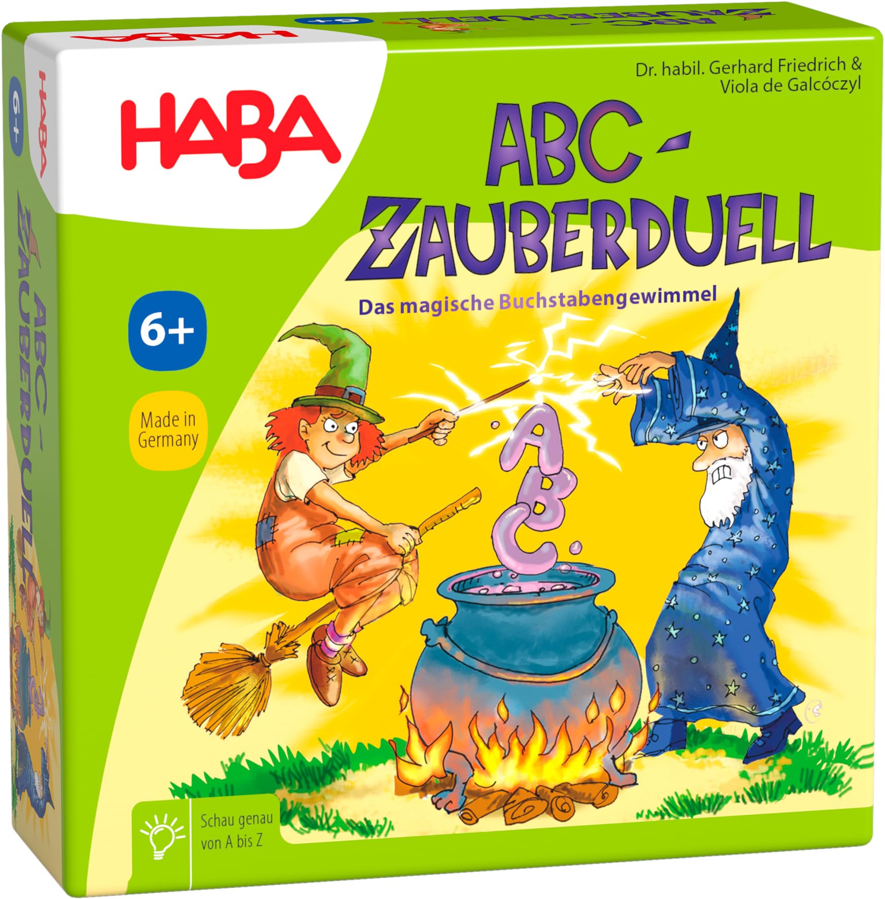 HABA ABC Zauberduell - Lernspiel ab 6 Jahren zum Buchstabenlernen und Alphabet üben, Geschenk zur Einschulung, für Schulanfänger und als Mitbringspiel - 1004912001 Angebot bei HelloDeals