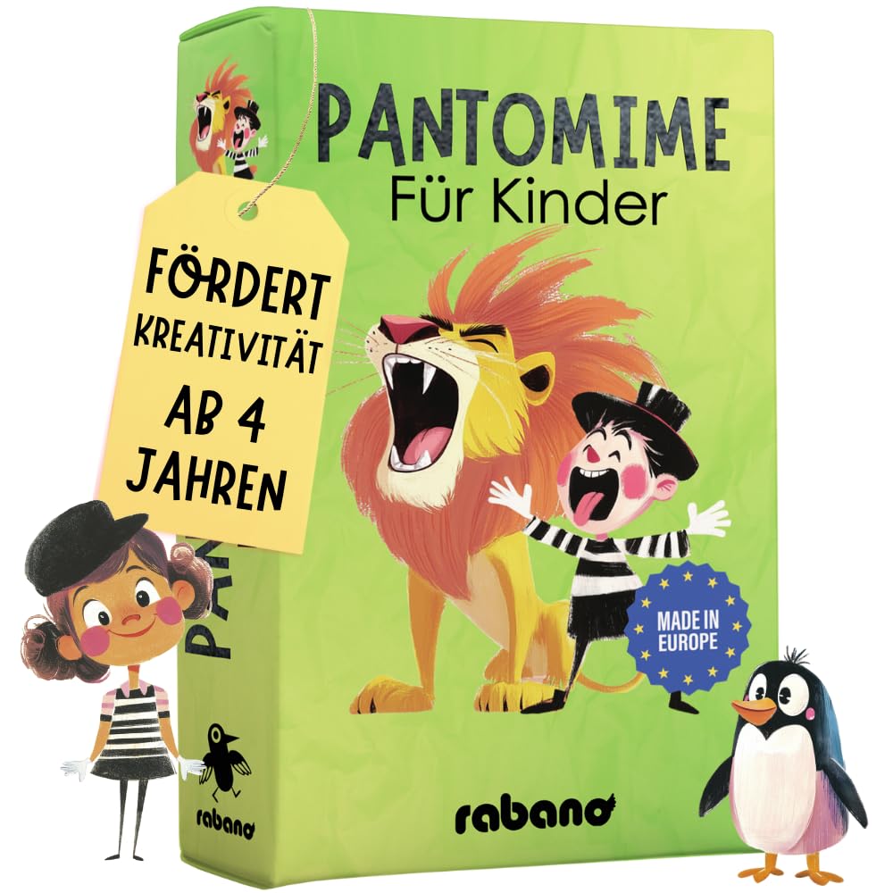 Rabano Art Pantomime für Kinder I Lernspiel & Geschenk für Mädchen und Junge I Spiele ab 4, 5, 6, 7, 8, 9 Jahre I Ostergeschenke Kinder I Outdoor Spiel Angebot bei HelloDeals