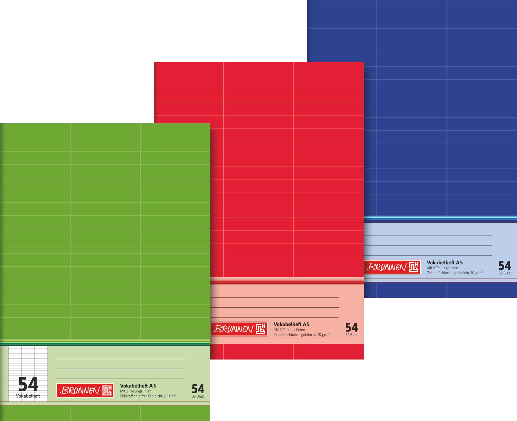 BRUNNEN Vokabelheft | A5, Lineatur 54, 32 Blatt, sortiert A5 32 Blatt Single Angebot bei HelloDeals