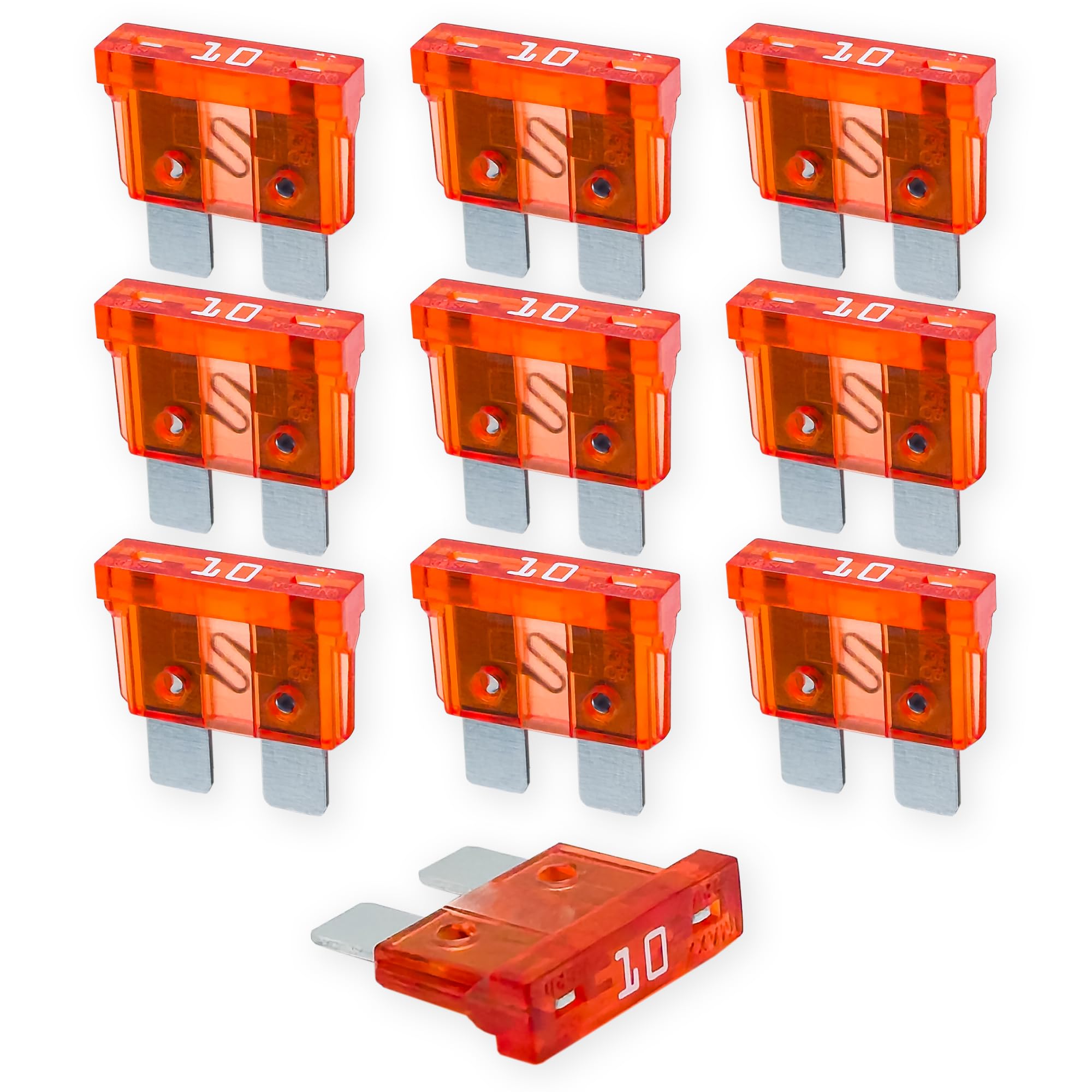 10A KFZ Sicherungen | 12V 24V 32V | 10 Stück | Stecksicherungen für Stromdieb & Sicherungshalter | 19mm Flachsicherungen für Auto, Boot, Motorrad, Wohnmobil & Roller | Ersatzsicherungen Angebot bei HelloDeals