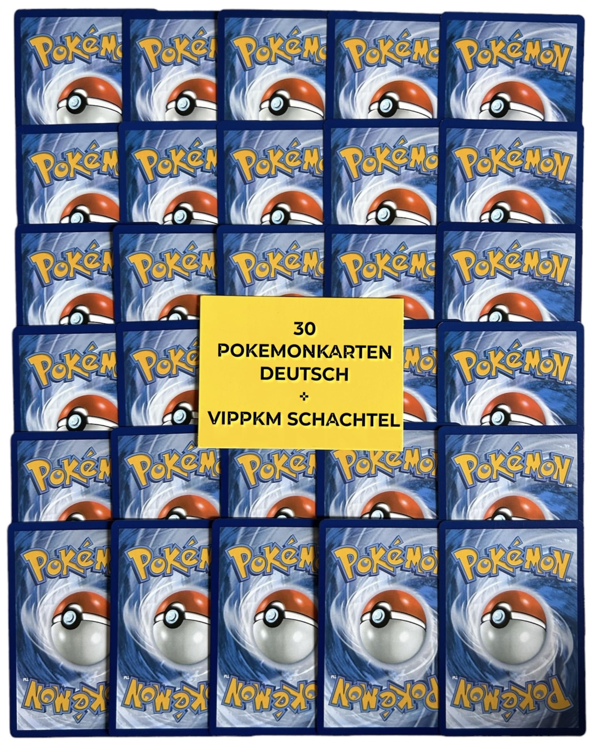 VIPPKM 30 Karten Paket original in deutsch - Versand in nachhaltiger Box kompatibel mit Pokemonkarten - Geschenk Set inkl. Holo Pokemon Sammelkarten - neu Angebot bei HelloDeals