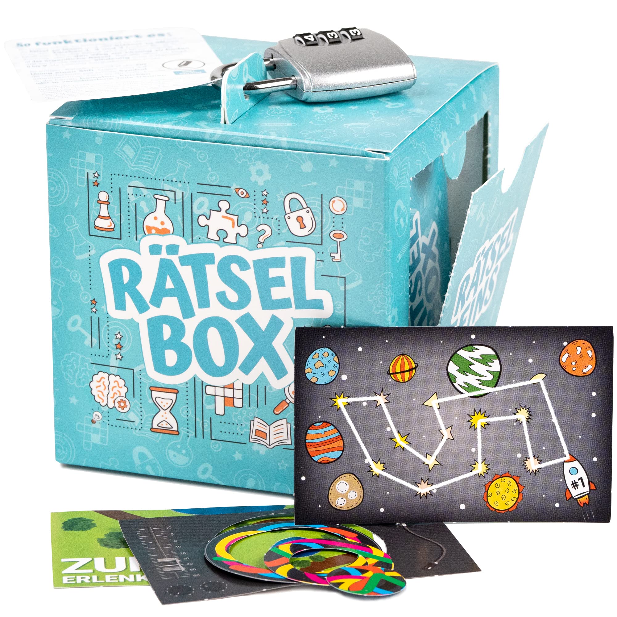 Rätselbox - Geschenkbox: 3 Rätsel lösen zum Öffnen - Ähnlichkeit mit Exit Game - Geschenkverpackung für Geldgeschenk oder kleine Geschenke Angebot bei HelloDeals