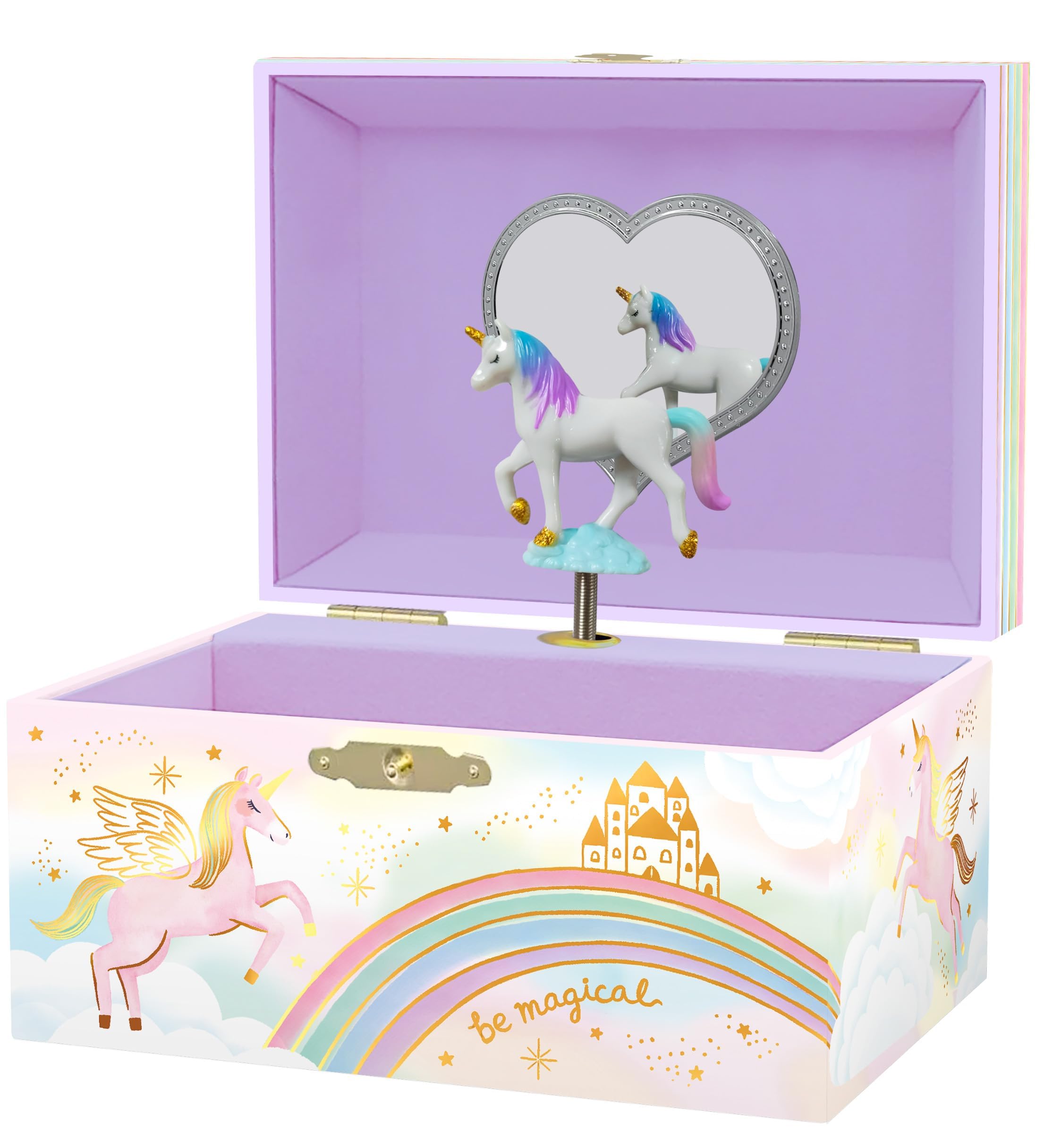 Musikalisches Schmuckkästchen für Kinder – Kinderspieluhr mit drehendem Einhorn, Einhorn-Geburtstagsgeschenke für kleine Mädchen, 15,2 x 11,8 x 8,9 cm – Alter 3–10 Angebot bei HelloDeals