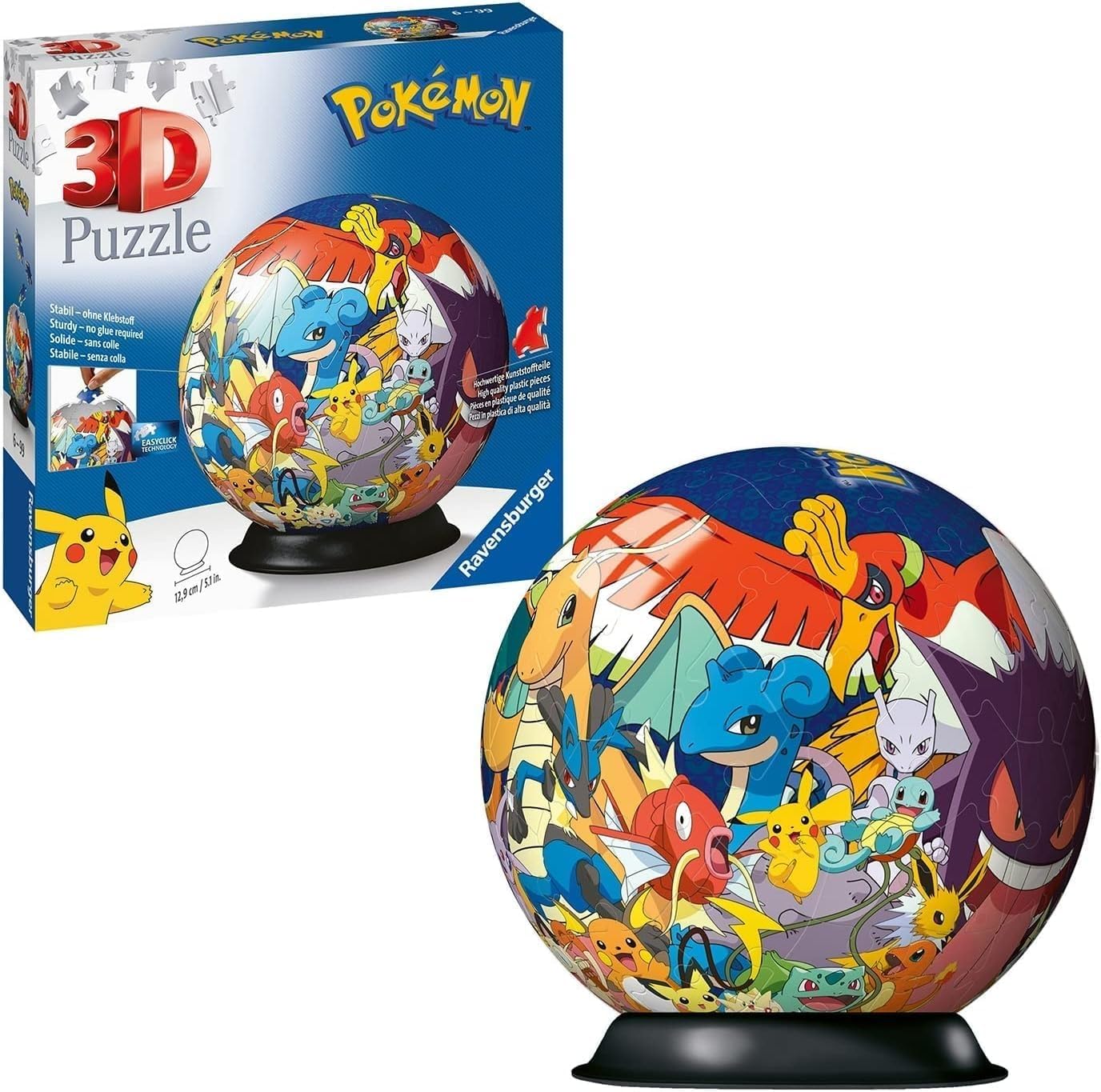 Ravensburger 3D Puzzle 11785 - Puzzle-Ball Pokémon - Puzzleball aus dreidimensionalen Puzzleteilen - für große und kleine Pokémon Fans ab 6 Jahren Angebot bei HelloDeals