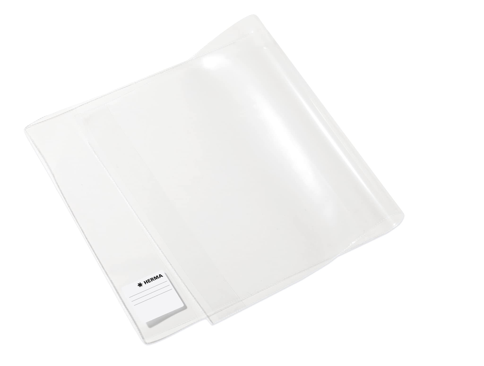 HERMA 14265 Buchumschlag 26,5 x 54 cm Basic, Buchhülle mit Beschriftungsetikett & Kantenschutz aus abwischbarer Polypropylen-Folie, Buchschoner für Schulbücher, transparent 26,5 x 54 cm 1 Stück Angebot bei HelloDeals