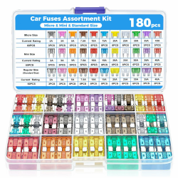 Flaconi 180PCS Autosicherungen,Feinsicherung Sortiment,Flachsicherungen,Autosicherungen Set Gemischt,Flachsicherungen Kfz,Auto Sicherungen Set,für PKW/Wohnmobil/Motorrad,Kfz Sicherung,Sicherungen Kfz Angebot bei HelloDeals