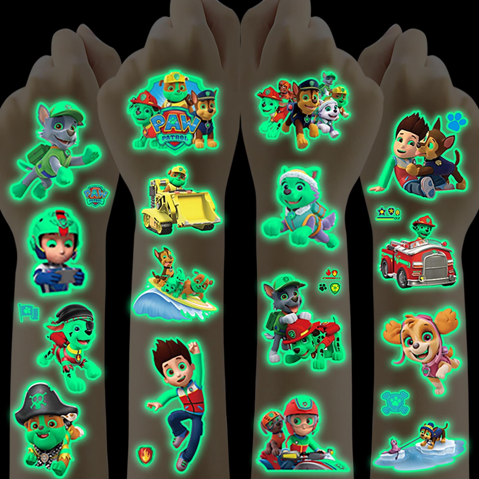 Tattoo Kinder,Paw Patrol Tattoo 12 Blätter,Hautfreundliche Leuchttattoos Jungen Mädchen Wasserdicht Kindertattoos Sticker Cartoon Temporäre Tattoos,Mitgebsel Kindergeburtstag Gastgeschenke Party Deko Paw Patrols Angebot bei HelloDeals