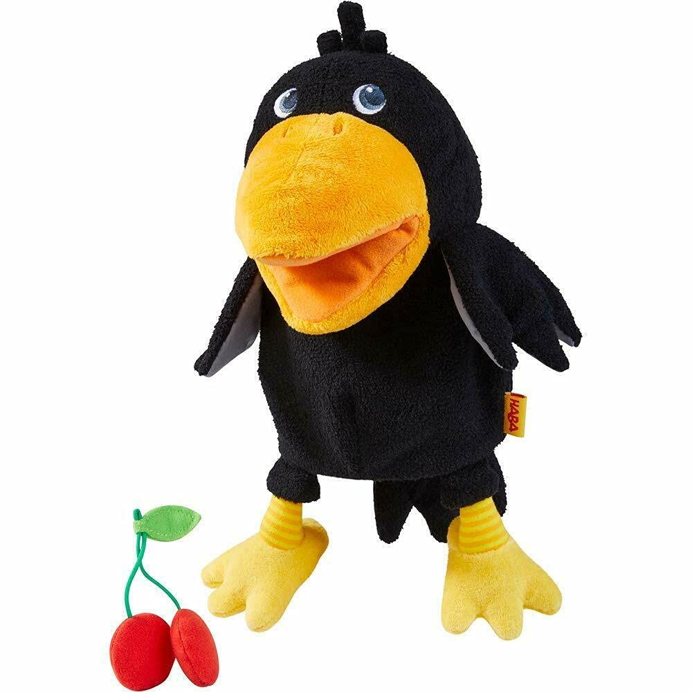 HABA 304203 - Handpuppe Rabe Theo, der freche Rabe aus dem HABA Spieleklassiker Obstgarten als kuschelige Handpuppe, Spielzeug ab 18 Monaten Angebot bei HelloDeals