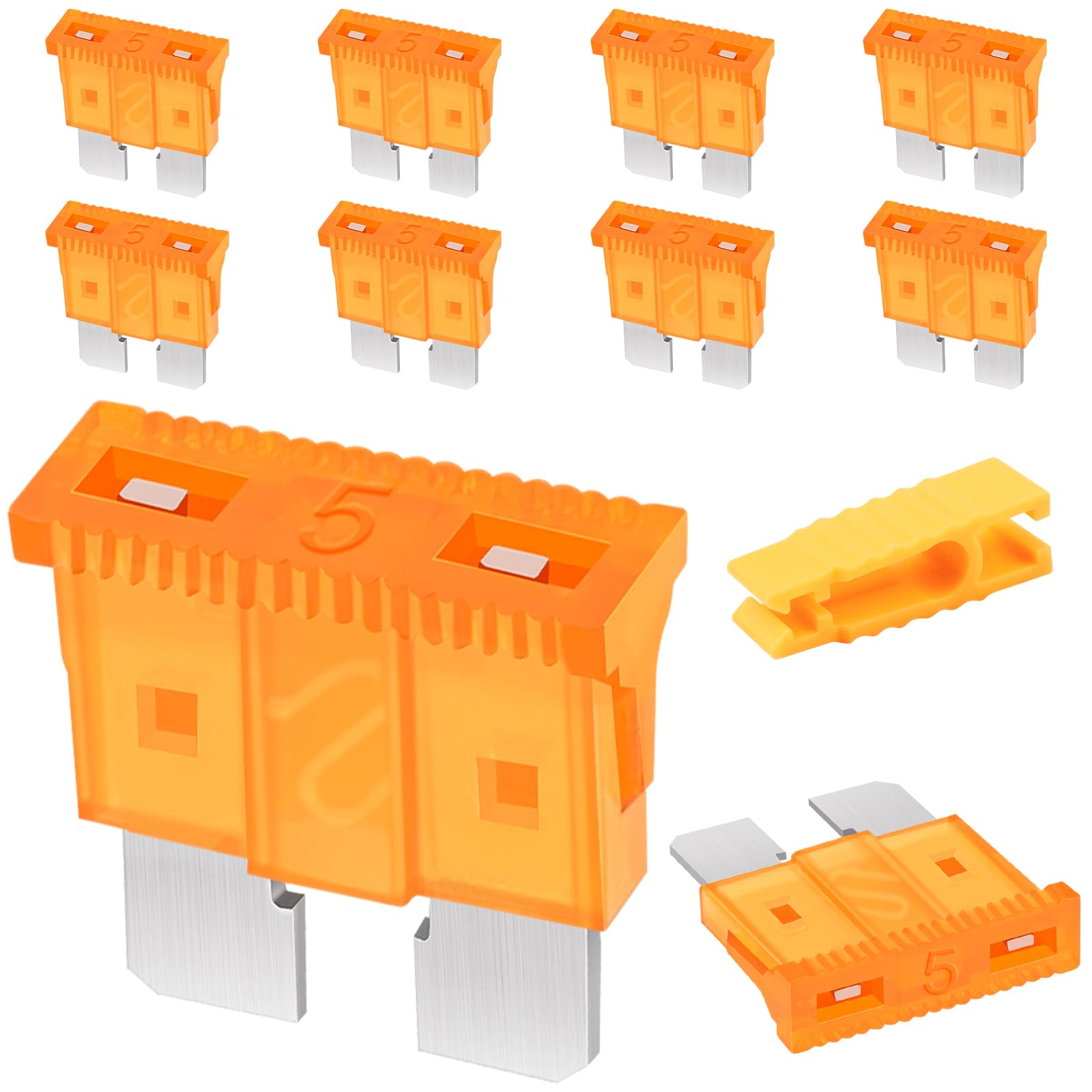 Kfz Sicherungen 10 Stk, JatilEr Autosicherungen 5A Standart, Flachsicherungen Kfz, Stecksicherung mit 1 Sicherungszieher für Auto/RV/LKW/Motorrad/Boot Angebot bei HelloDeals