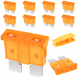 Kfz Sicherungen 10 Stk, JatilEr Autosicherungen 5A Standart, Flachsicherungen Kfz, Stecksicherung mit 1 Sicherungszieher für Auto/RV/LKW/Motorrad/Boot Angebot bei HelloDeals