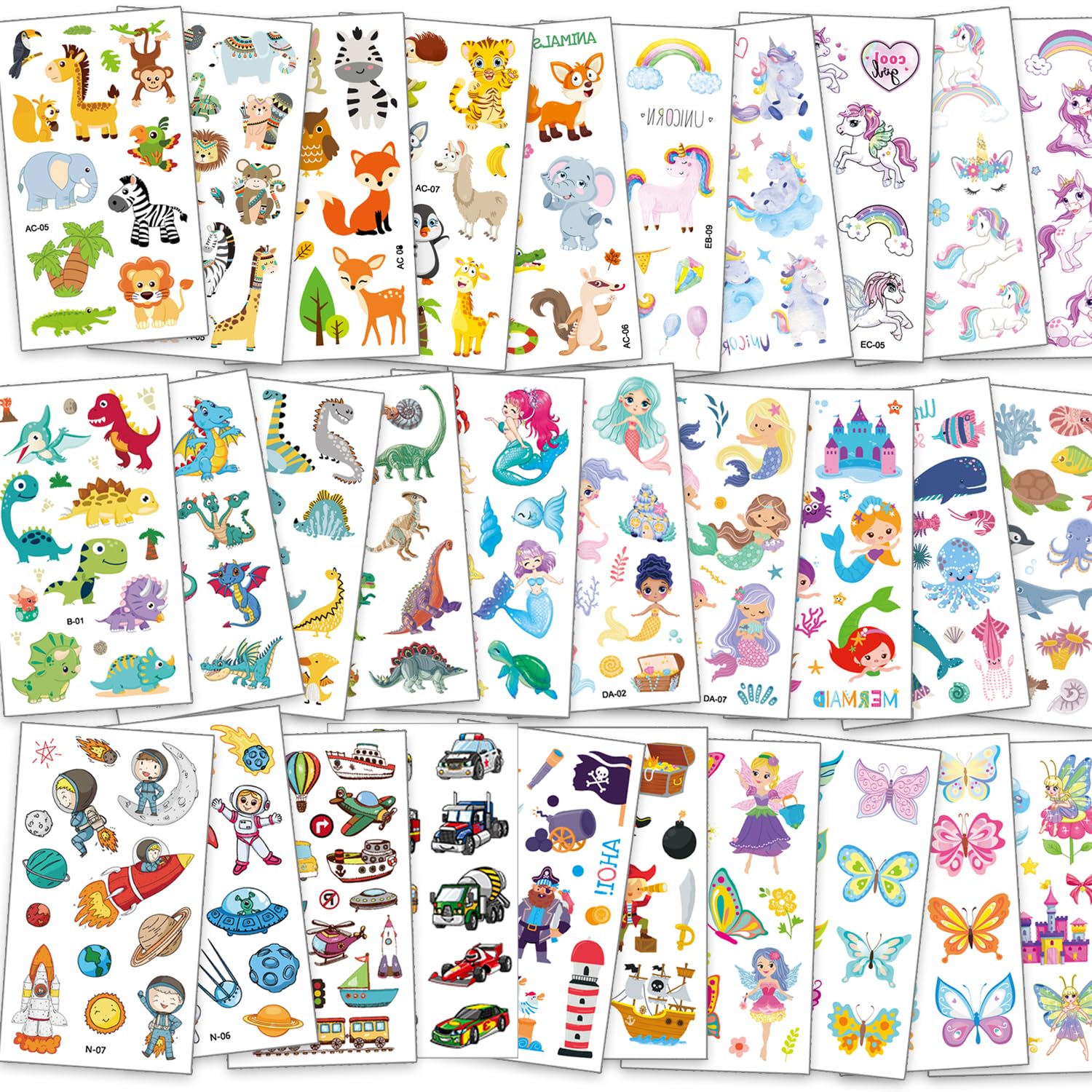 FUHOMI - Tattoo Kinder Mädchen Jungen - 350+ Kindertattoos - Klebetattoos - Tiere Schmetterling Dino Kinder Tattoo - Schultüte Füllung Mitgebsel Kindergeburtstag weiß Angebot bei HelloDeals