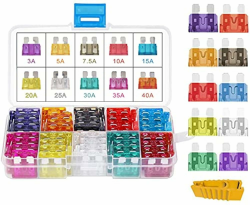 Gebildet KFZ Sicherungen Set, 80 Stücke 12V-24V Standard Auto Sicherungen, Autosicherung Flachsicherung 19mm, Auto Stecksicherung 3A/ 5A/7,5A/10A/15A/20A/25A/30A/35A/40A Angebot bei HelloDeals