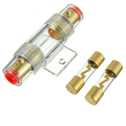 BOJACK 40A AGU Sicherungshalter Inline Auto Automotive Audio Sicherheit schützen Glasrohr vergoldet Mit 2 Stück 40 Amp AGU Sicherung Angebot bei HelloDeals