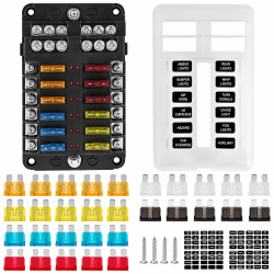 LustLocke Sicherungshalter für 12V/24V, KFZ Sicherungskasten mit 12 ATC/ATO Flachsicherungen, ohne LED-Anzeige, positiver & negativer Anschluss, für Auto, LKW, SUV, Boot (12 Fach) Angebot bei HelloDeals