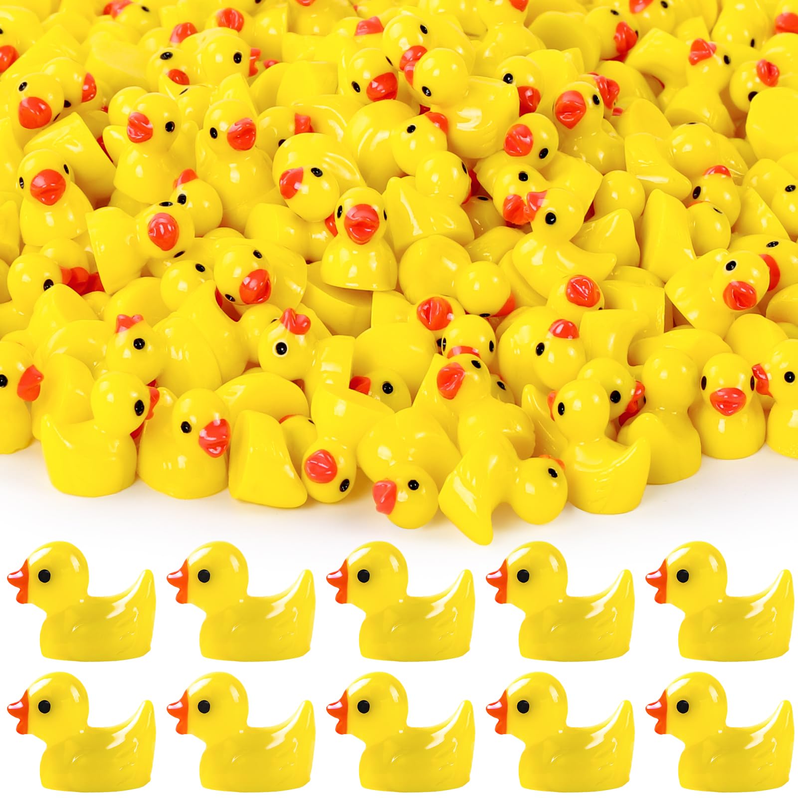 DIYDEC 120 Stück Mini Enten Harz, Gelb Mini Duck Figuren Miniatur kleine Enten für Dekoration von Miniatur-Landschaftsgärten, Bonsai, Fischbecken und Aquarien verwendet Angebot bei HelloDeals