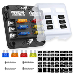 Lpluziyyds 6-Wege-Flachsicherungsblock, 12 V, mit LED-Lichtanzeige und Schutzabdeckung für Auto, Boot, Trike, Auto, LKW, Fahrzeug, SUV, Yacht, RV Angebot bei HelloDeals