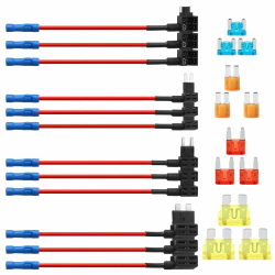12 Stück Stromdieb Kfz Sicherung Set Enthält Fuse Tap Adapter Standard Mini Mikro2 Niedriges Profil 4 Typen ATO ATC ATM APM Stromkreissicherungshahn Add-A-Circuit Fuse Tap für Auto Lkw Boot Motorrad Angebot bei HelloDeals