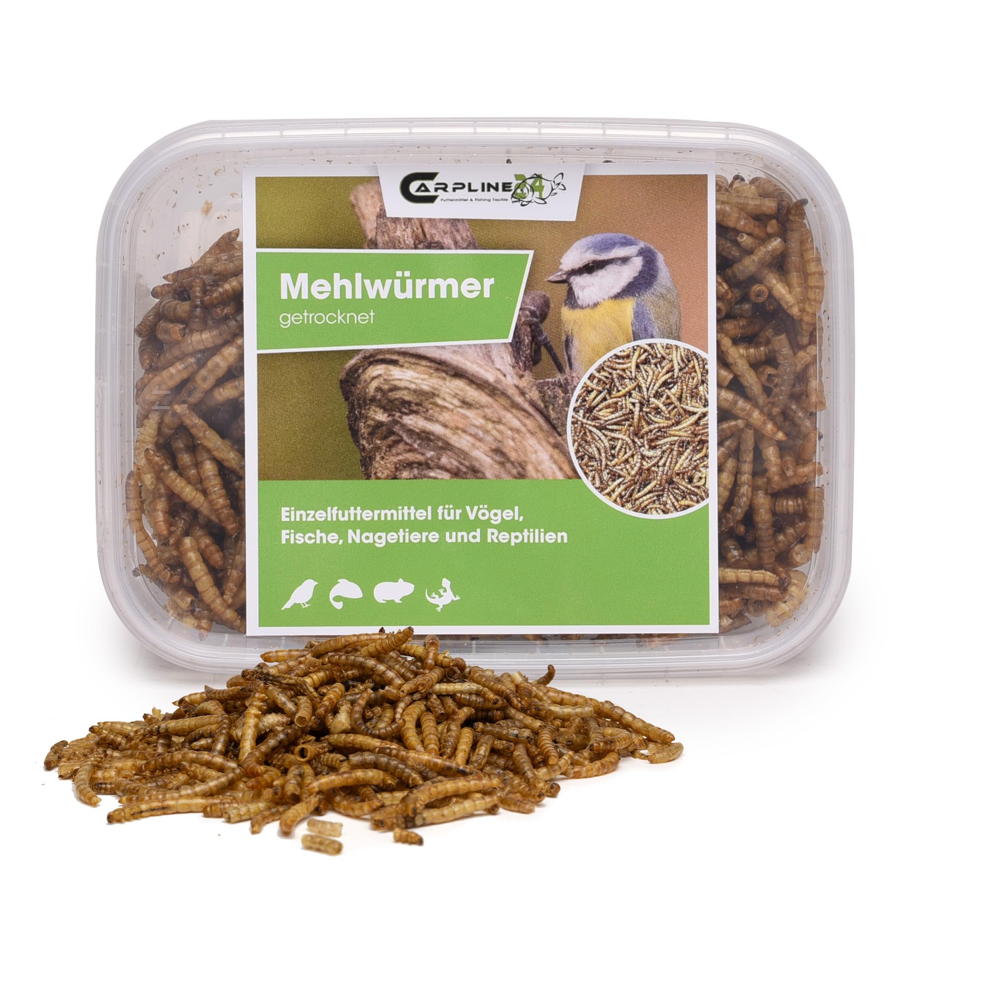 Carpline24 Getrocknete Mehlwürmer 250 ml - Proteinreiche Insekten als Futter für Reptilien, Nager, Igel & Fische, Vogelfutter, Winterfutter 250 ml (1er Pack) Angebot bei HelloDeals