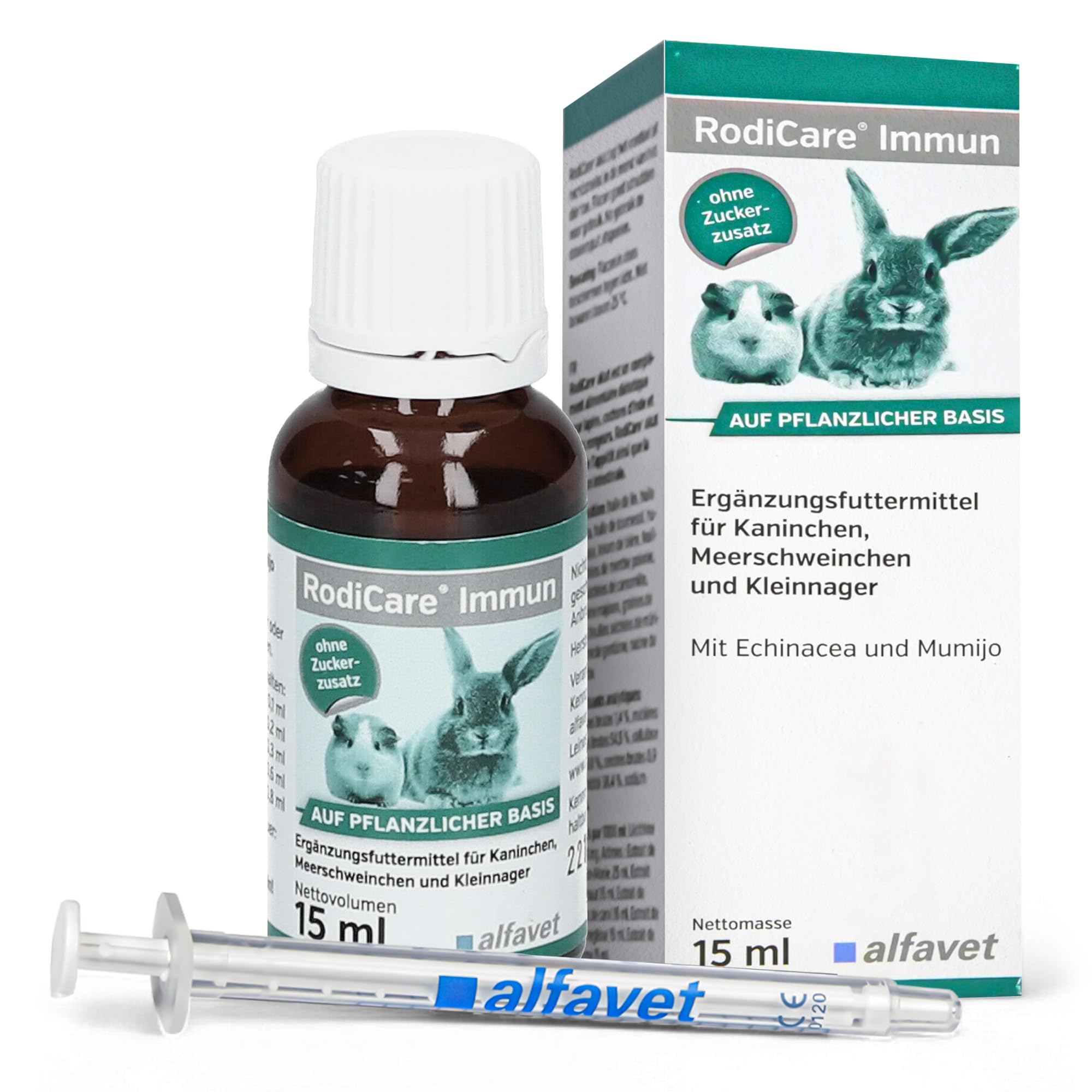 alfavet RodiCare Immun, Immunstärkung für Kaninchen, Meerschweinchen und Kleinnager, Ergänzungsfuttermittel, 15ml, Dosierspritze 1 x 15ml Angebot bei HelloDeals