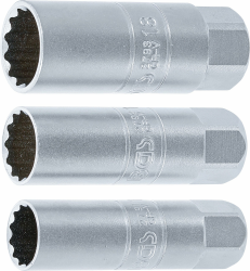 BGS 6858 | Zündkerzen-Einsatz-Satz Zwölfkant | 3-tlg. | 10 mm (3/8") | SW 14 - 16 - 18 mm | Zündkerzenschlüssel 3/8 zoll Angebot bei HelloDeals