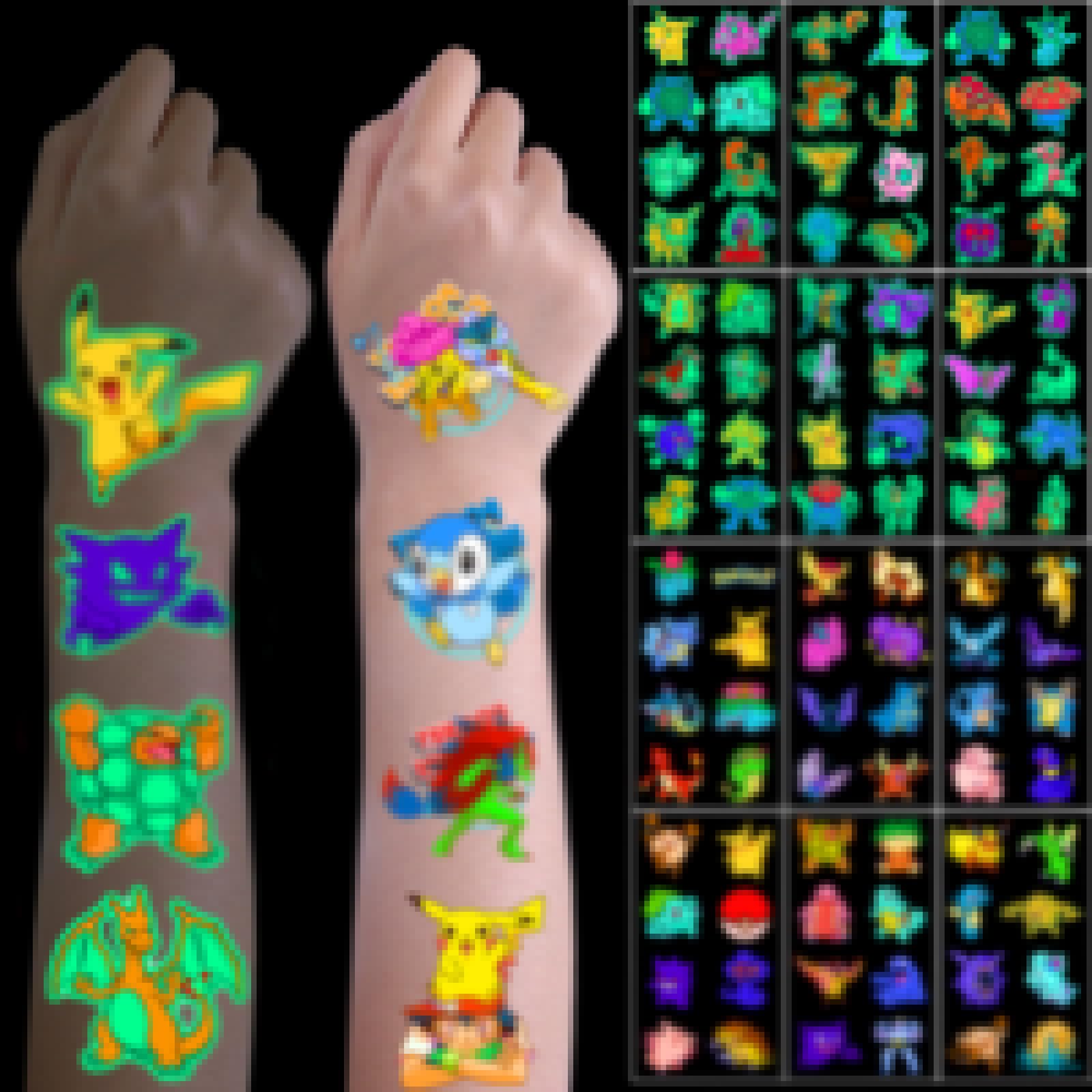 KOOCOVY Tattoo Kinder, 12 Blätter Kindertattoos Hautfreundliche, 6 Blätter Luminous Tattoo Stickers + 6 Blätter Skin-Tattoo für Kindergeburtstag Party Deko Hautfreundliche Temporäre Kindertattoos Option2 Angebot bei HelloDeals