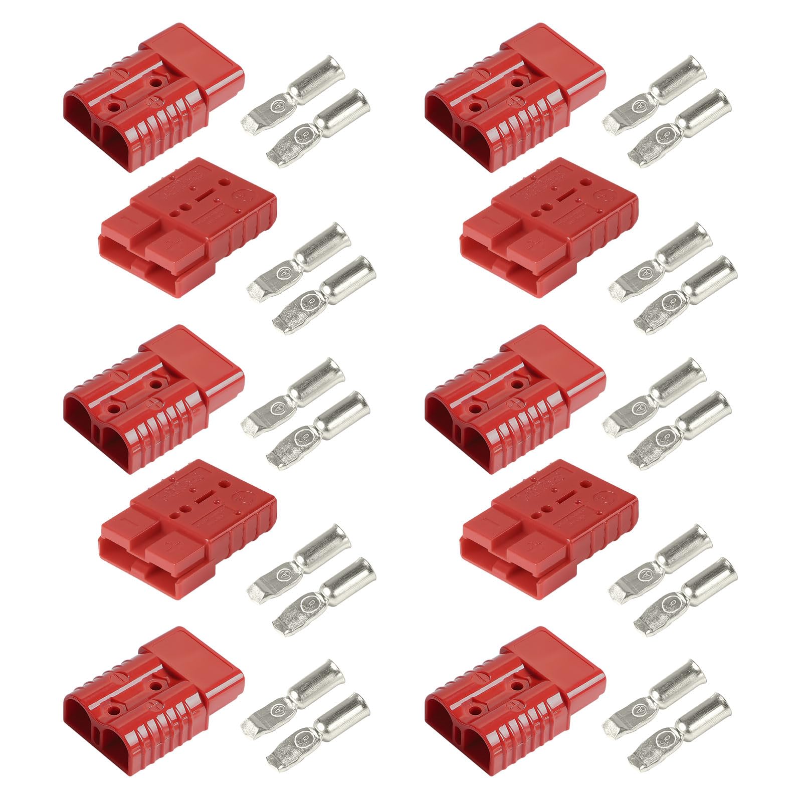 efuturetime 10 STK. Anderson Stecker 50A, Batterieanschluss 50A 600V, Batterie Schnelltrennstecker, Hochstromstecker für Autos, Wohnwagen, Boote, Solarsysteme, Rot 50A-Rot Angebot bei HelloDeals