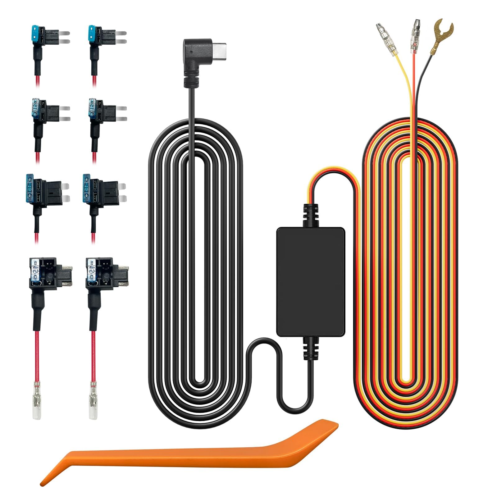 WOLFBOX Typ-C Hardwire Kit für G840S/G930/G840H/G850/G900/G850 PRO/I07/I17/X3/X5 Spiegel-Armaturenbrettkamera, Parkmonitor mit Mehreren Anschlüssen in verschiedenen Größen Angebot bei HelloDeals