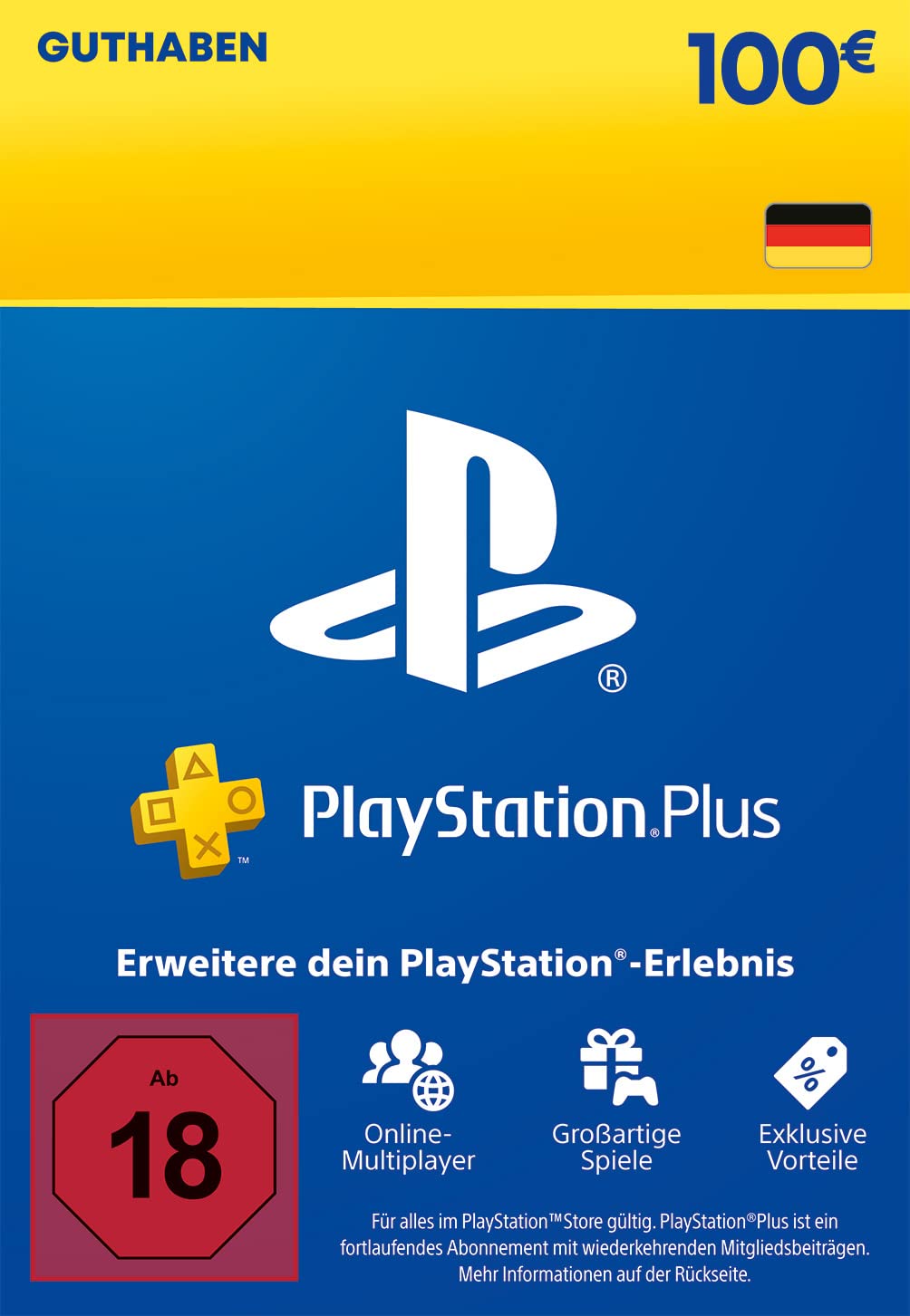 PlayStation Guthaben für PlayStation Plus Extra | 12 Monate | 100 EUR | PS4/PS5 Download Code - PSN deutsches Konto Angebot bei HelloDeals