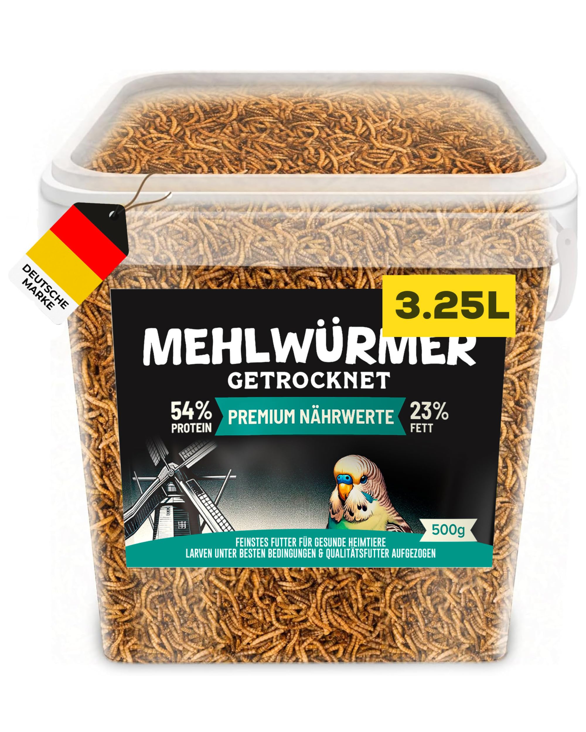 Mehlwürmer getrocknet 500g Premium Hühnerfutter Insekten Vogelfutter Wildvögel ganzjährig Igelfutter Vögel, Fische, Schildkröten, Nager, Igel, Reptilien, Eichhörnchen Futter Hamsterfutter (3,25L) 500 g (1er Pack) Angebot bei HelloDeals