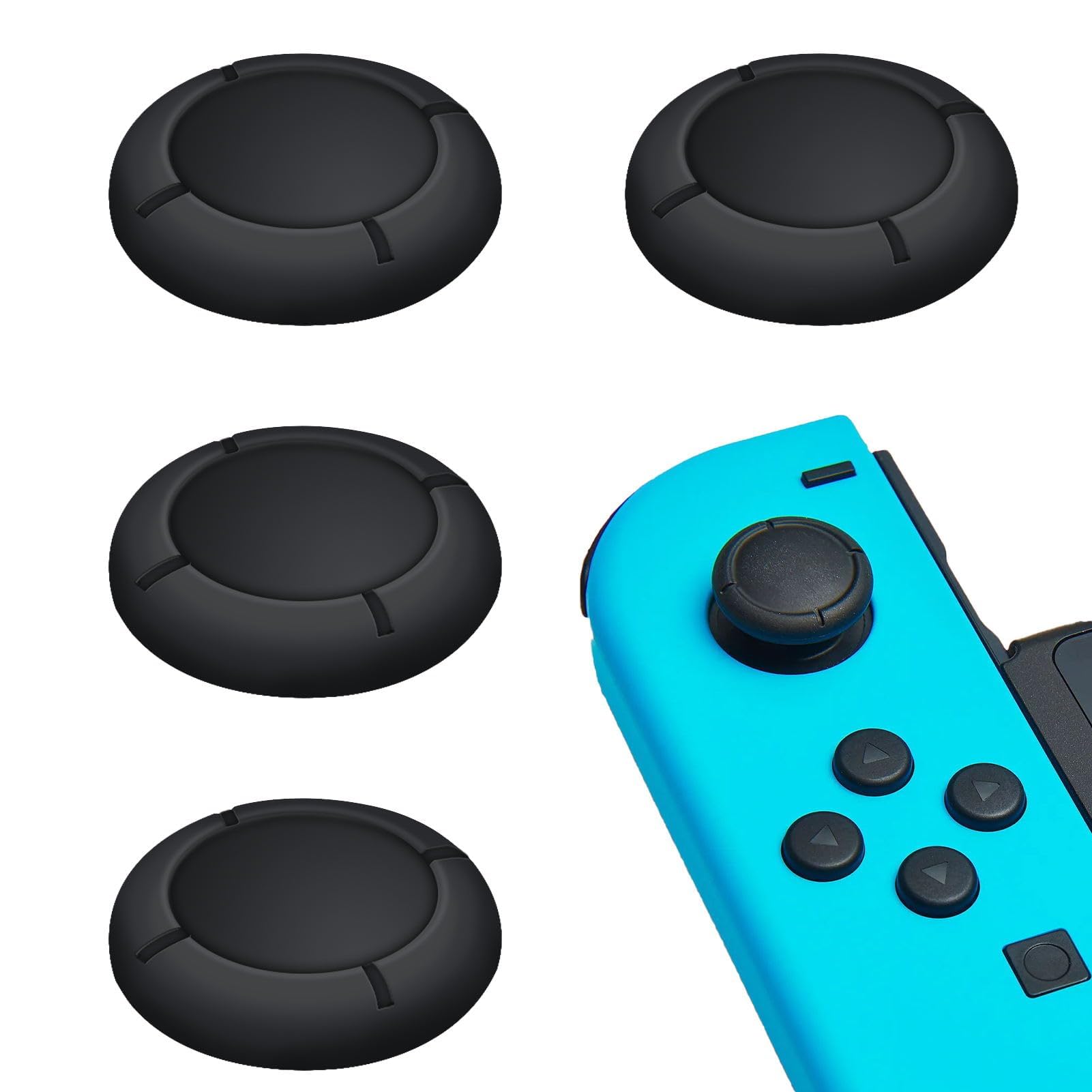 Ersatzkappe für Controller Switch Joystick Kappen,Thumbsticks Protege für Switch/Lite Silikon Joystick Schutzzubehör 3D Grips Caps (A:Schwarz) Angebot bei HelloDeals