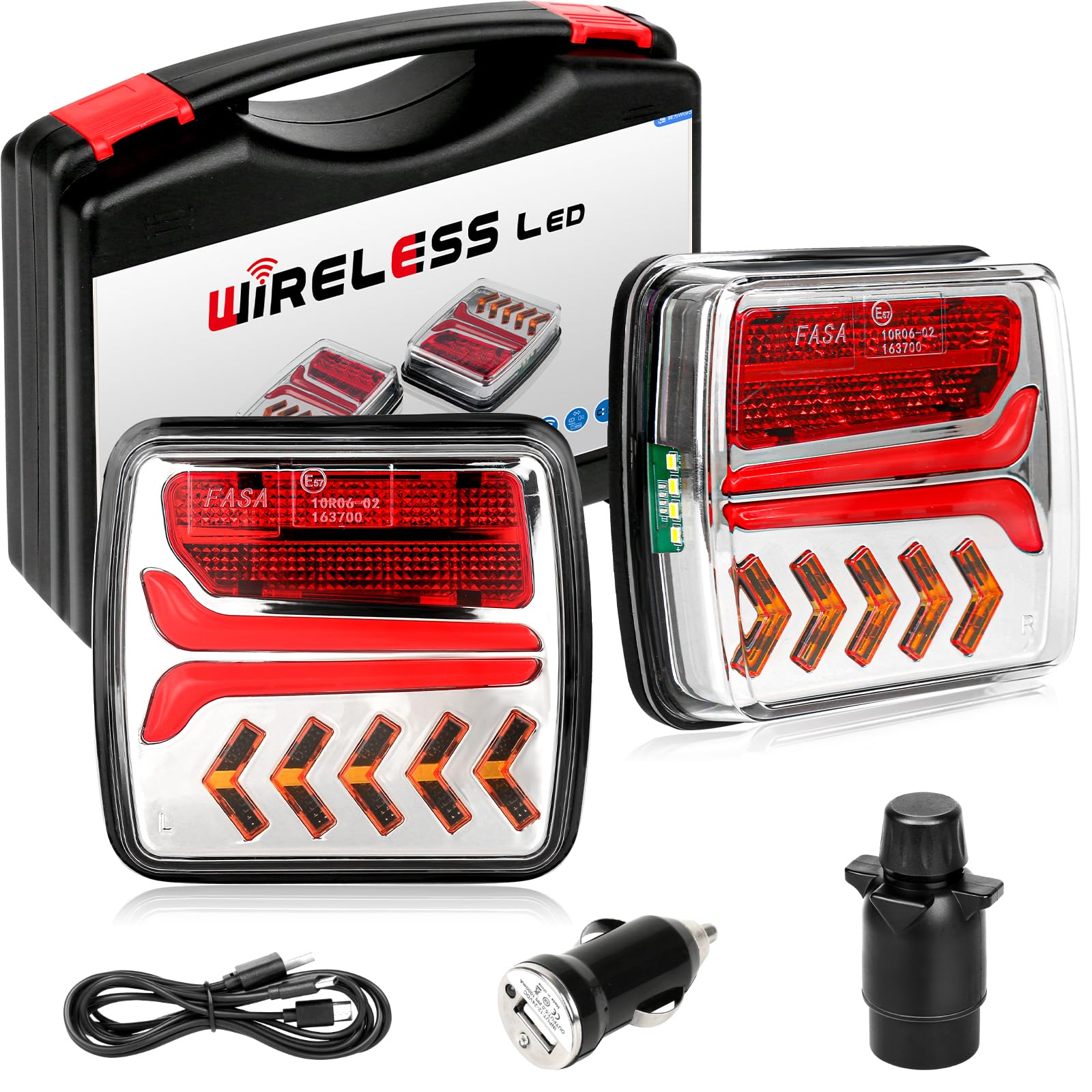 Warmfay Magnetische kabellose LED Rückleuchten Anhänger 12/24 V, Wiederaufladbare LED Anhänger Beleuchtung Set mit ECE-EMV-Geprüft, Wasserdicht Funk Rücklichter für LKW Anhänger Traktor PKW Angebot bei HelloDeals