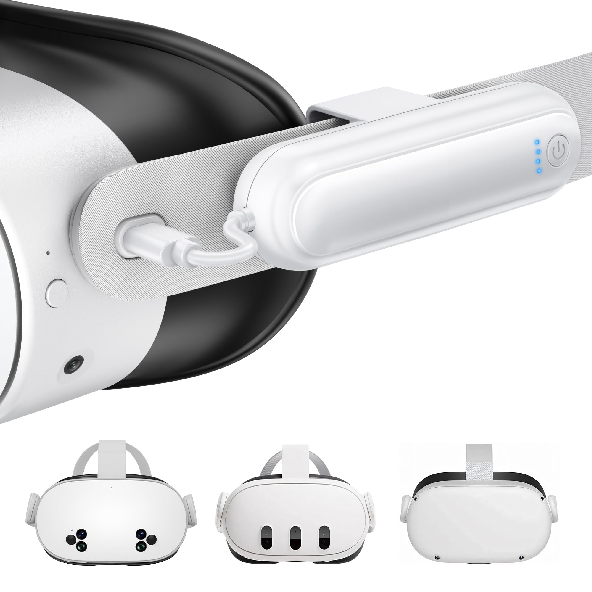 Akku-Pack für Meta Quest 3S/3/2, Kinwin 20000mWh 18W Schnelllade-Akku für Oculus Quest 3S/3 Zubehör, erweiterter VR Headset Akku, leichtes und tragbares Ladegerät für Extra 2-4H 1 Pack Angebot bei HelloDeals