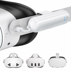 Akku-Pack für Meta Quest 3S/3/2, Kinwin 20000mWh 18W Schnelllade-Akku für Oculus Quest 3S/3 Zubehör, erweiterter VR Headset Akku, leichtes und tragbares Ladegerät für Extra 2-4H 1 Pack Angebot bei HelloDeals