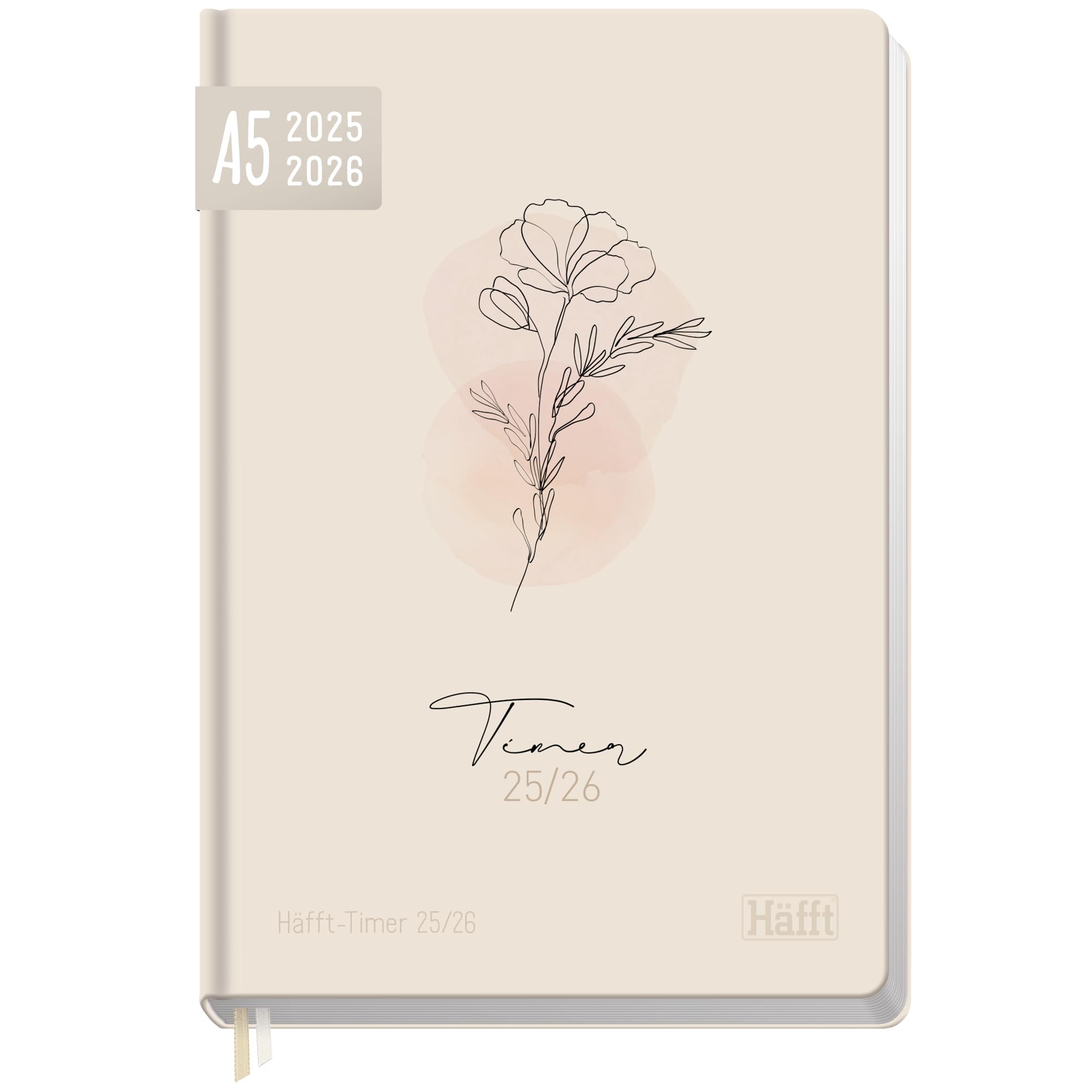 Häfft-Timer 2025/2026 A5 (Aug 25 - Sep 26) Hardcover Schülerkalender "Dainty Flower" Schulplaner, Schülerplaner, Studienplaner, Semesterplaner - nachhaltig & klimafreundlich Angebot bei HelloDeals