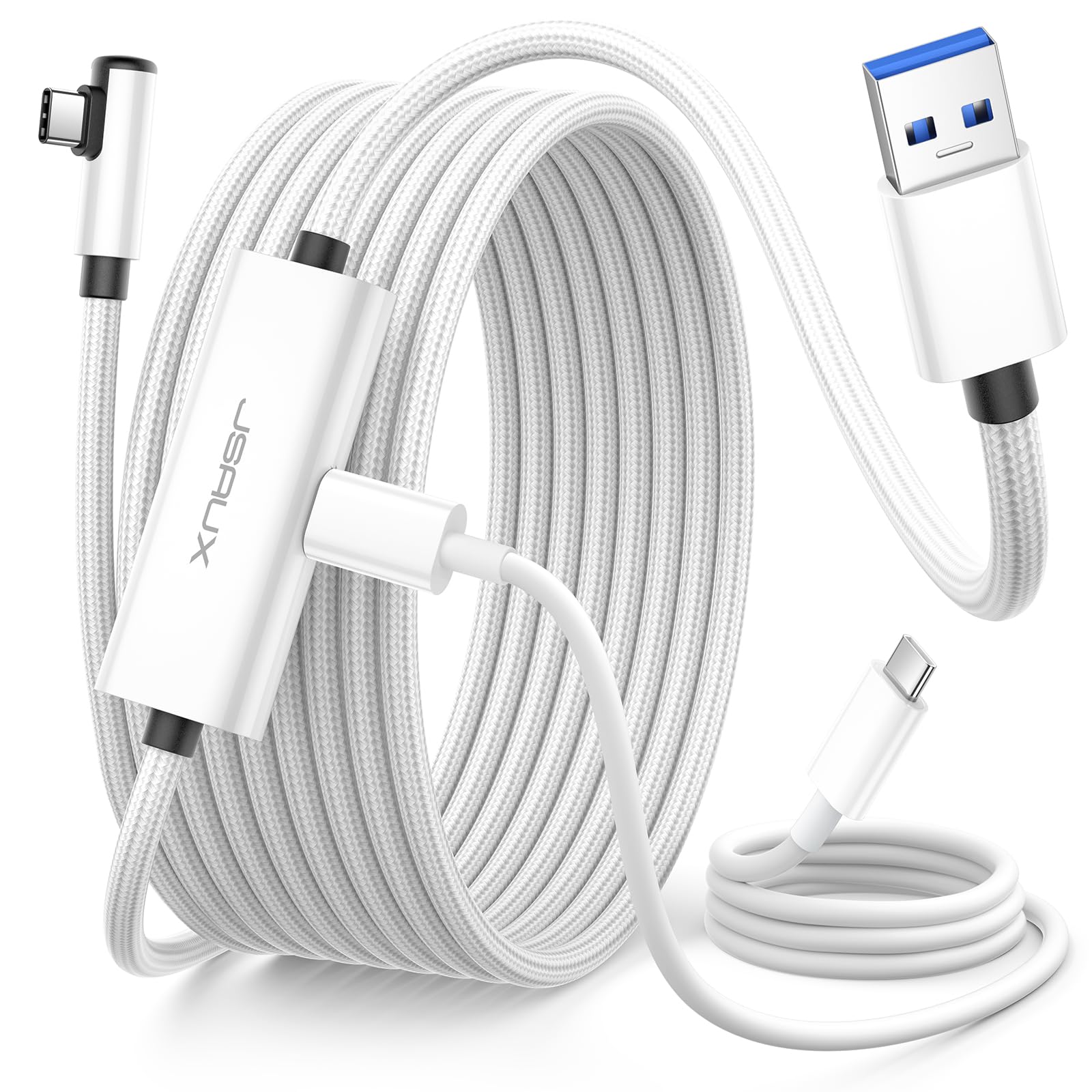 JSAUX Link Kabel 5M mit Ladefunktion Kompatibel mit Meta Quest 3S/Quest 3/2/Pro Zubehör【 Aufladen während des Spielens】 10Gbps High Speed USB 3.0 Ladekabel kompatibel mit Pico 4, PC VR, Steam VR Angebot bei HelloDeals