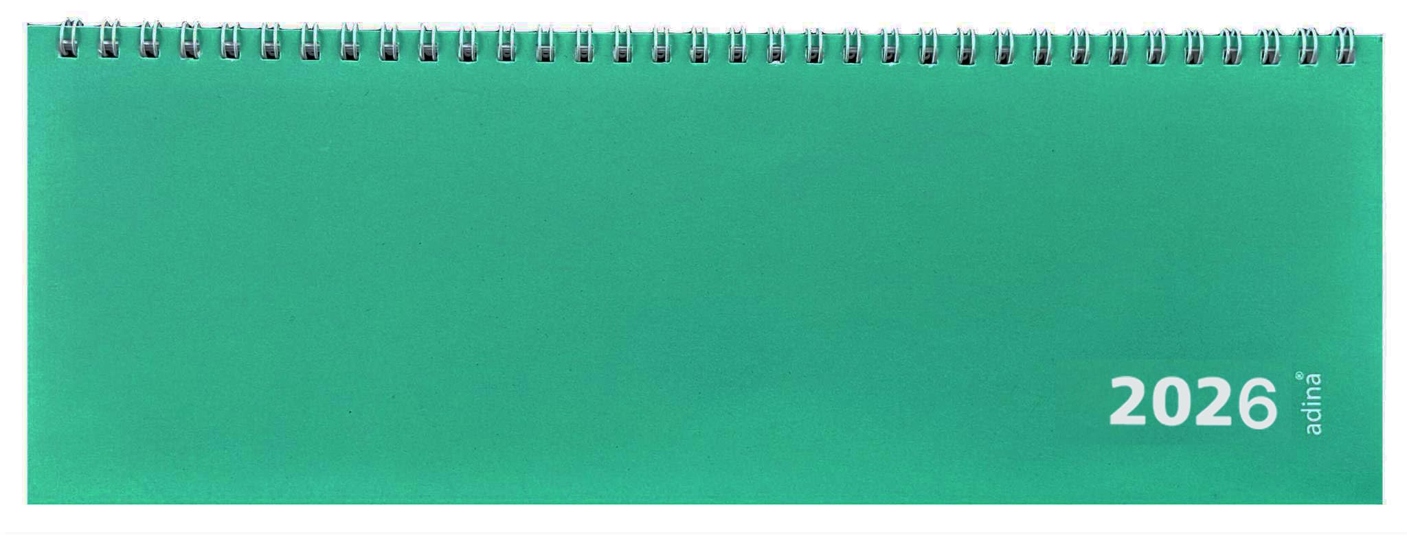 2026 Adina Tischquerkalender 1 Woche auf 2 Seiten Kartondeckel Schreibtischkalender Tischkalender 30x10cm mintgrün 2026 mintgrün Angebot bei HelloDeals