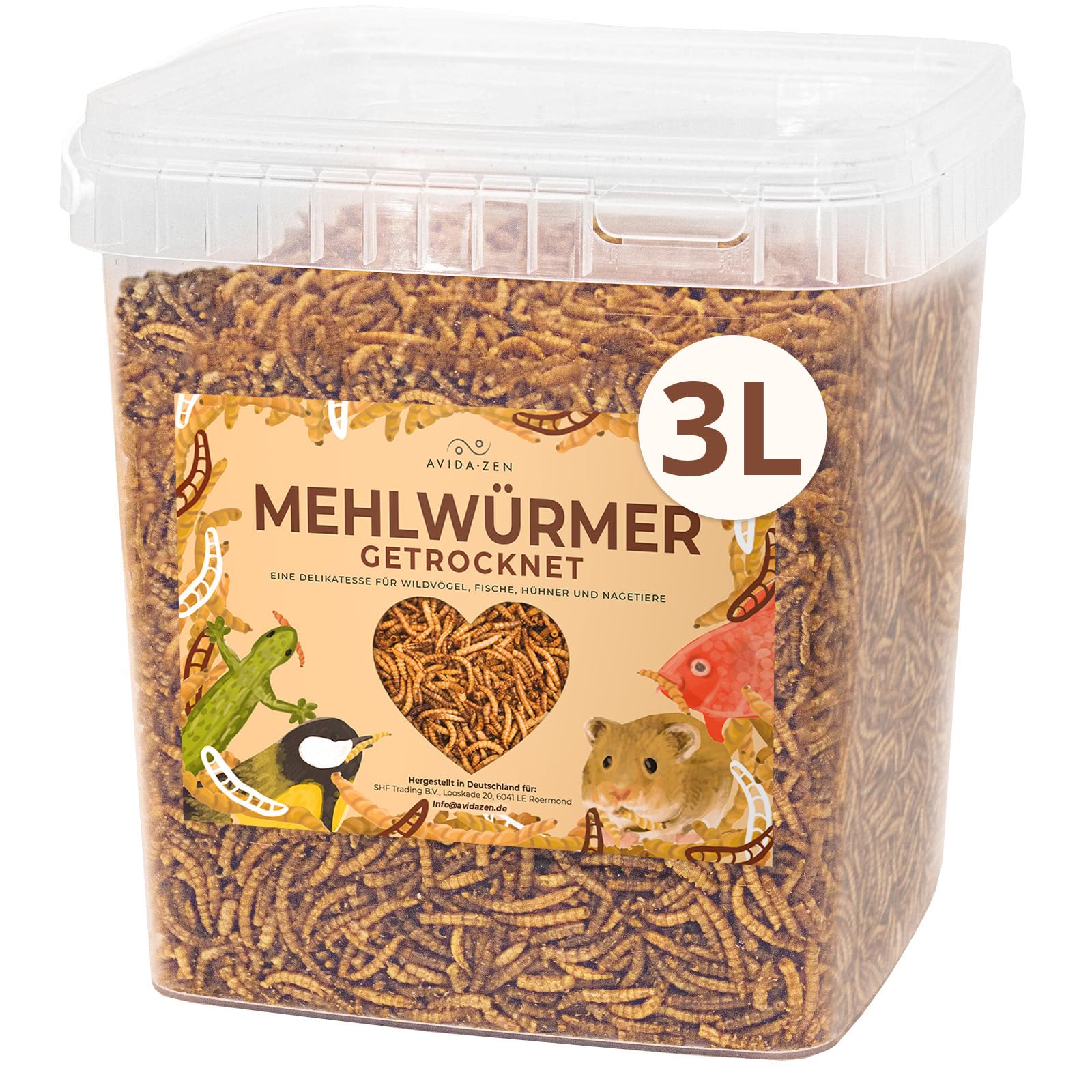 AVIDA ZEN Mehlwürmer getrocknet 3 ltr., ideal als Wildvogelfutter und Igelfutter, getrocknete Mehlwürmer, nährstoffreicher Snack für Nager, Reptilien, Vögel, Fische, Igel, Schildkröten 460 g (1er Pack) Angebot bei HelloDeals