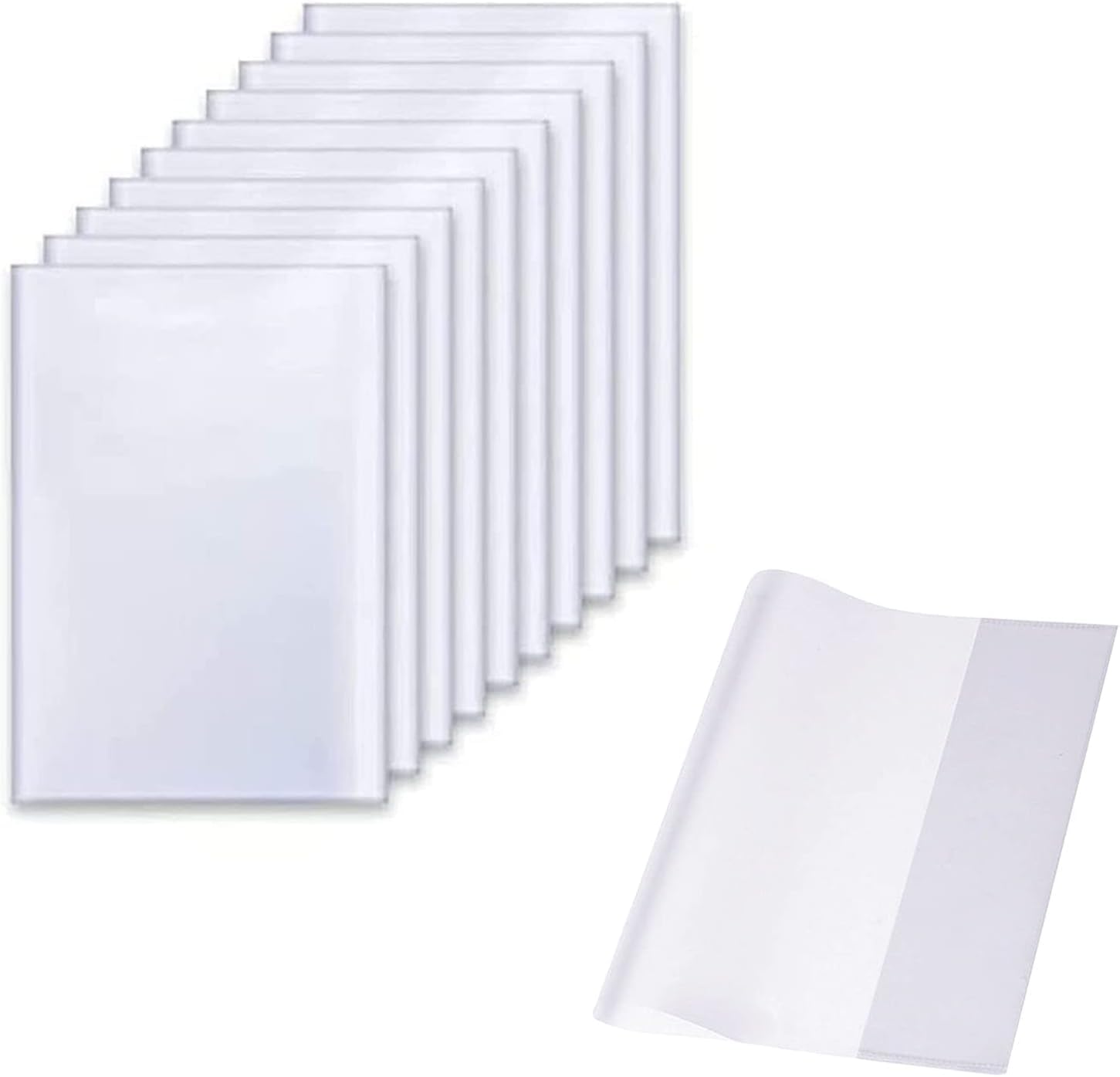 Buchumschlag 16K 10 Stück Transparent, 19.5x 26cm Bucheinschlagfolie Einstellbar Buchschoner, Verdickte Wiederverwendbare und verstellbare Buchumschläge aus Kunststoff für das Home Office der Schule Clear 16K(19*26cm) Centimeters Angebot bei HelloDeals