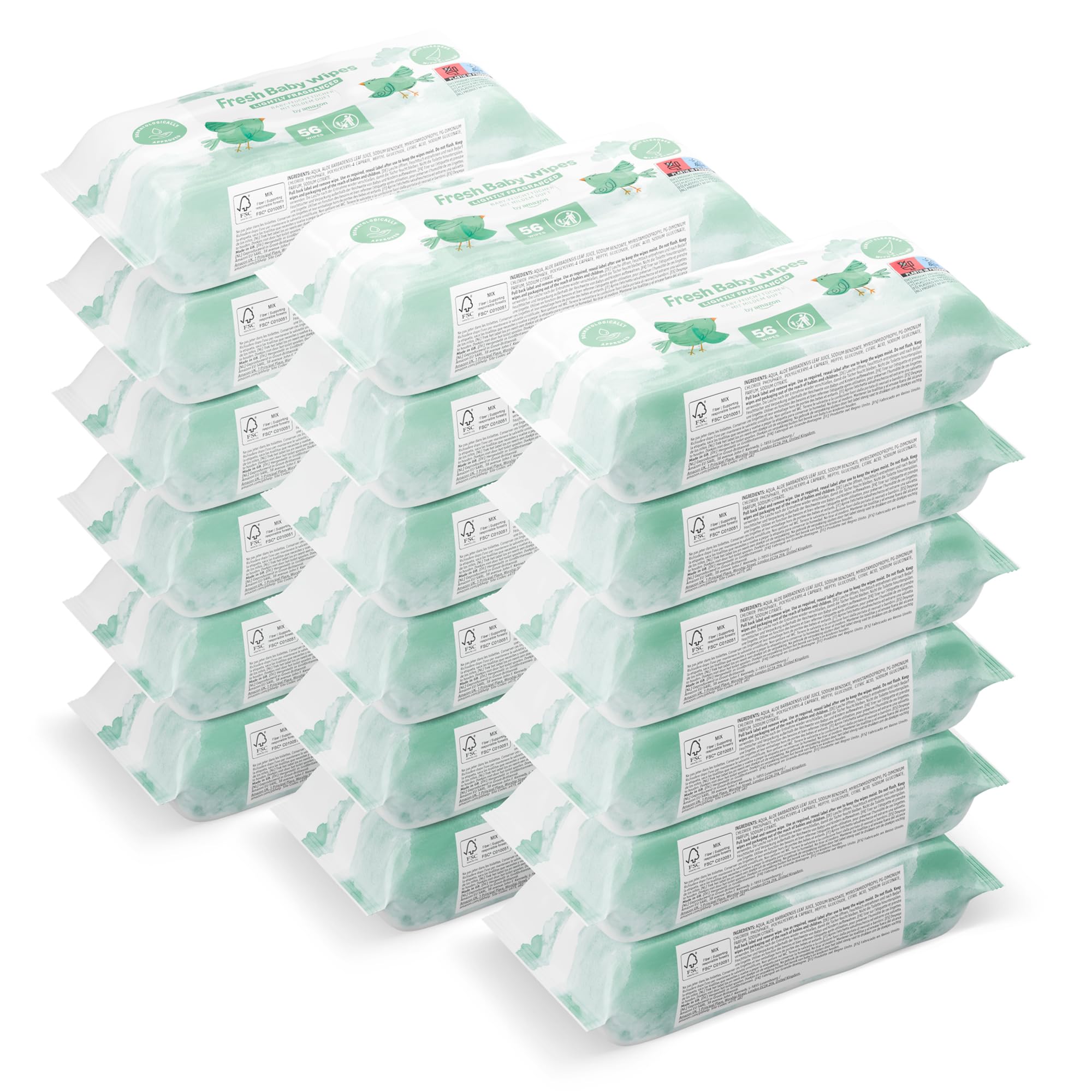 by Amazon Frische Baby-Feuchttücher 1008 Tücher, Unparfümiert, 18 Pack à 56 Stück (Früher Eine Marke Von Mama Bear, Identisches Produkt) Original 18er-Pack Angebot bei HelloDeals
