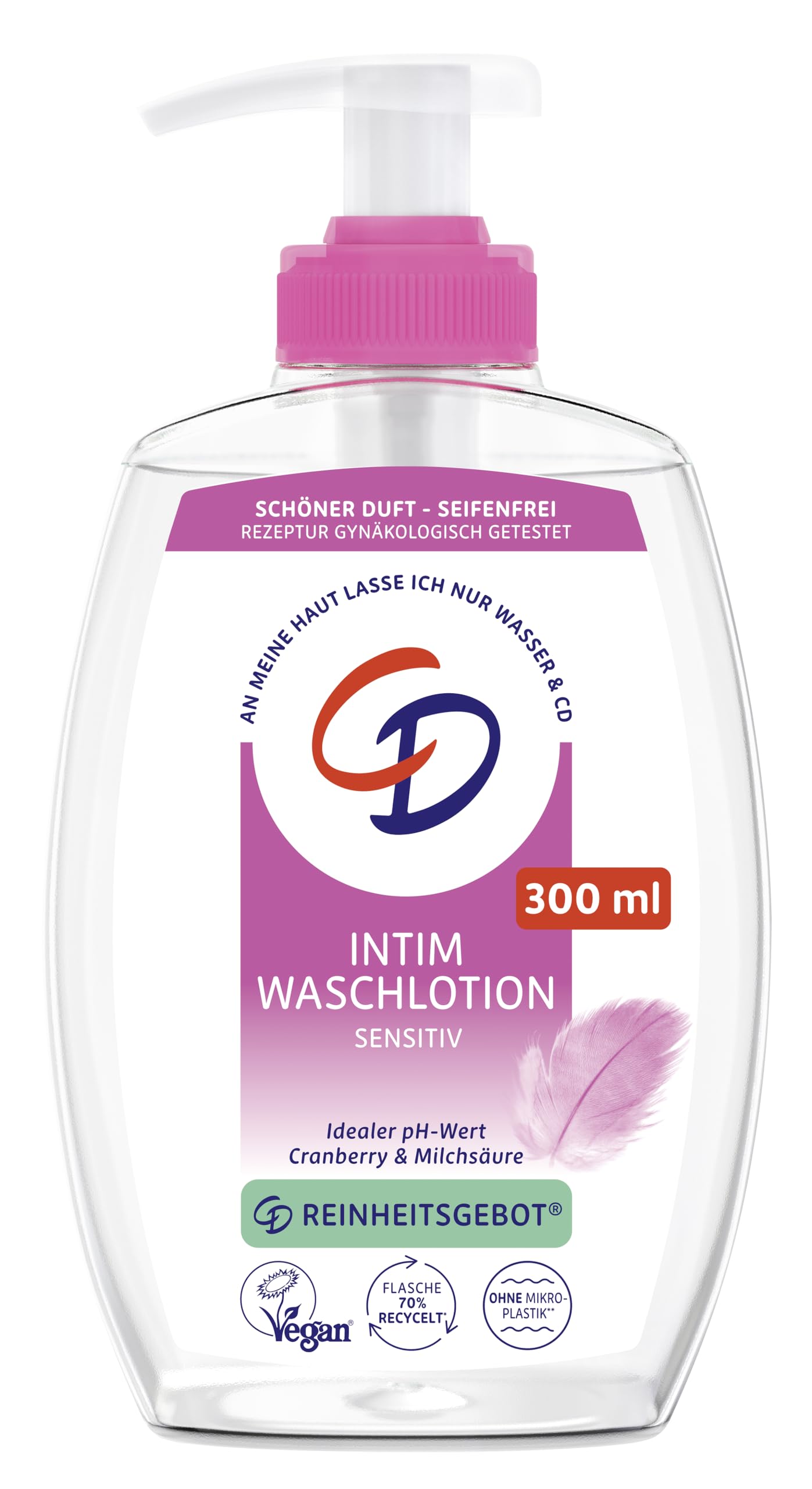 CD Wohlfühl Intim Waschlotion, 300 ml, Lotion zur milden Reinigung des Intimbereichs, mit Cranberry-Extrakt & Milchsäure, seifenfreie Körperpflege, dezenter Duft, vegan 300 ml (1er Pack) Angebot bei HelloDeals
