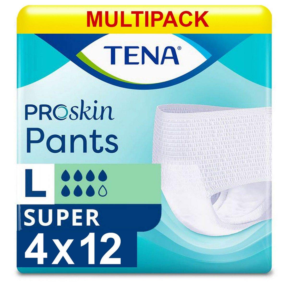 Tena Pants Super Large für starke Blasenschwäche, 12 Stück, 4er Pack (4 x 12 Stück) L (48 Stück) Angebot bei HelloDeals