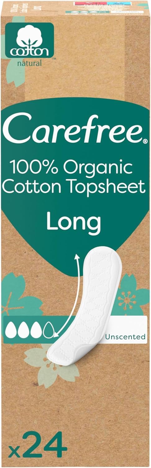 Carefree Organic Long ohne Duft 24 Stk., Slipeinlage aus 100 Prozent zertifizierter Baumwolle und parfümfrei, super saugstarker Kern 24 stück (1er Pack) Angebot bei HelloDeals