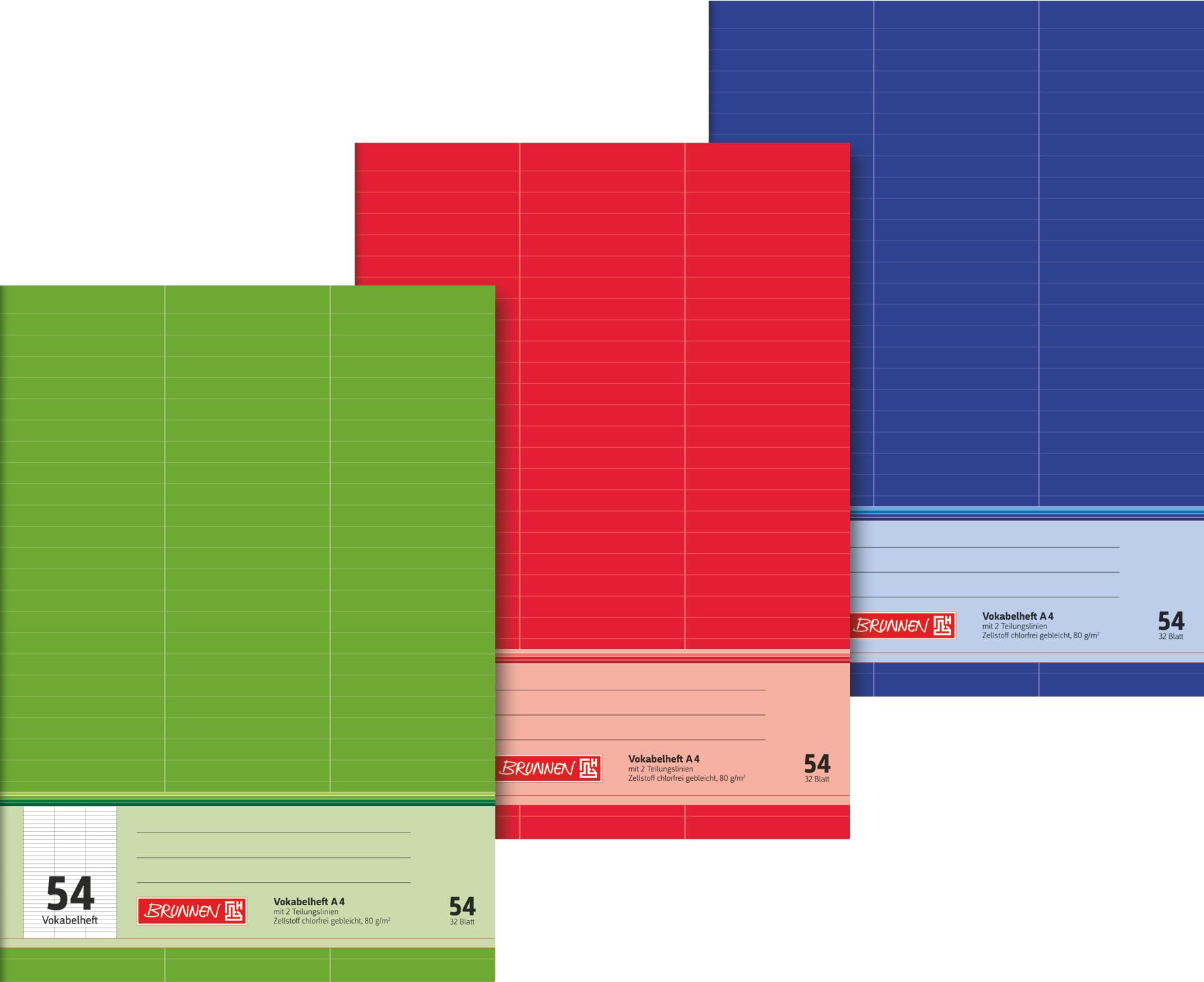 BRUNNEN Vokabelheft | A4, Lineatur 54, 32 Blatt, sortiert A4 32 Blatt Single Angebot bei HelloDeals